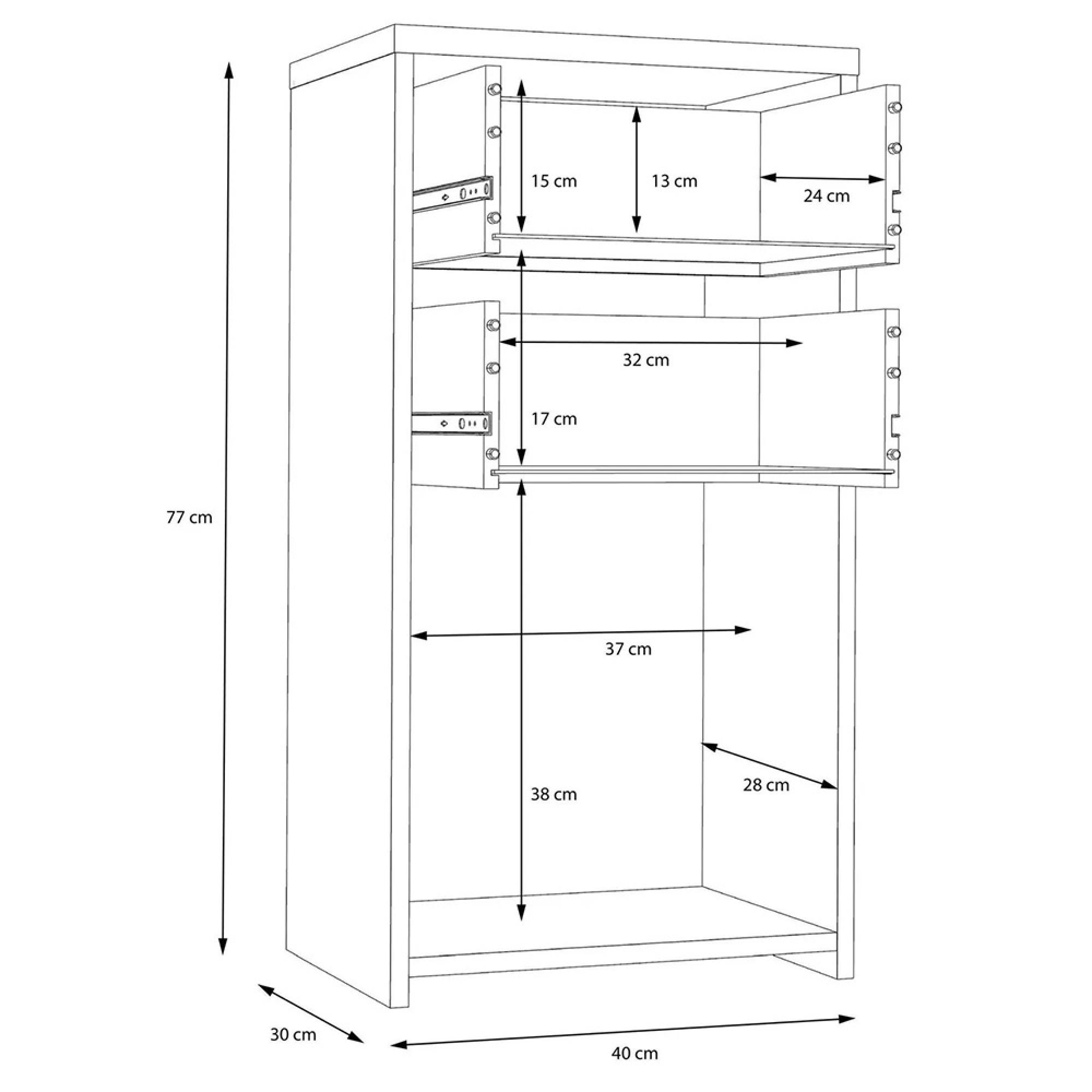 Best Cabinet - 1 Door - 2 Drawer - Grey Concrete and Vintage Wood