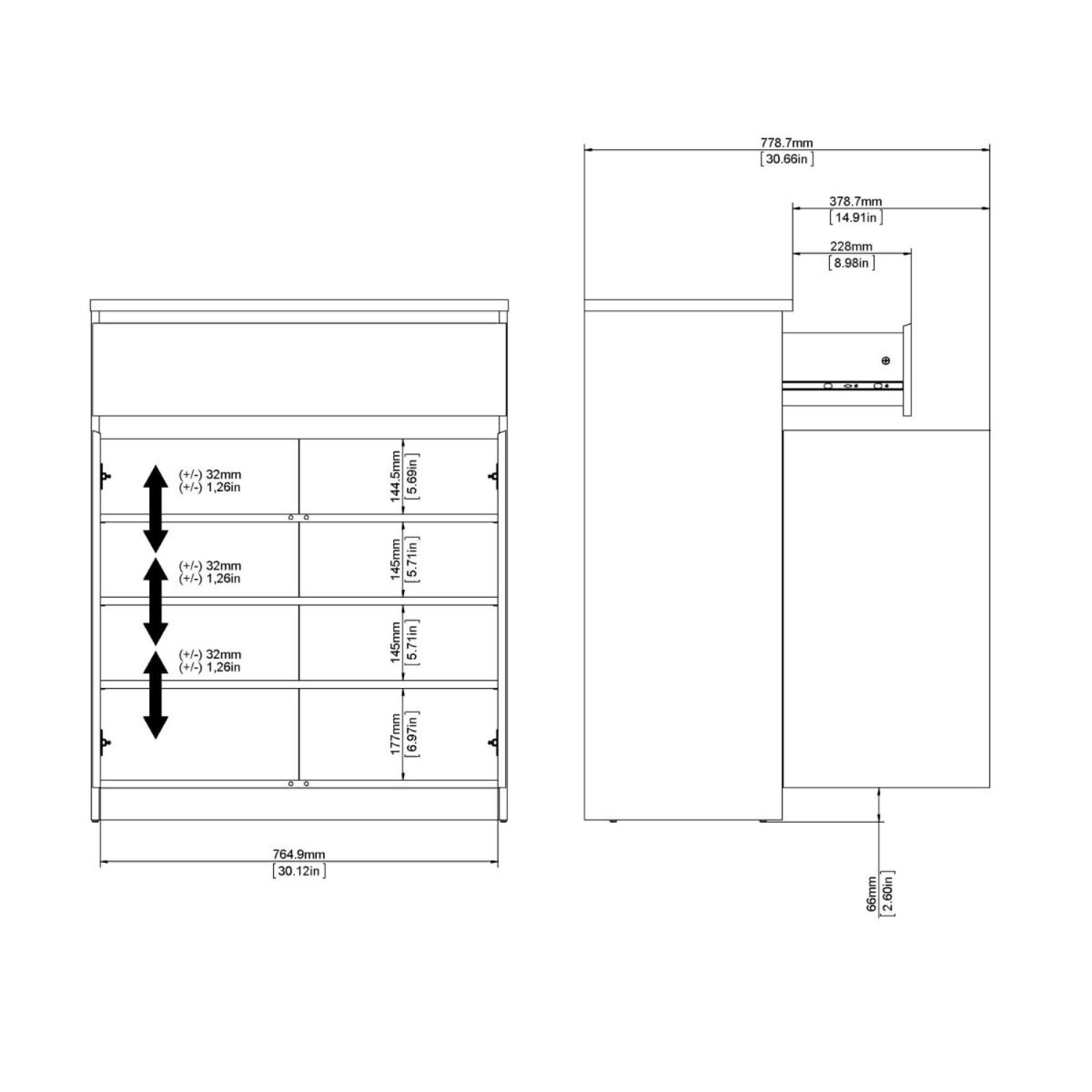 Naia Cabinet - 2 Door - Black