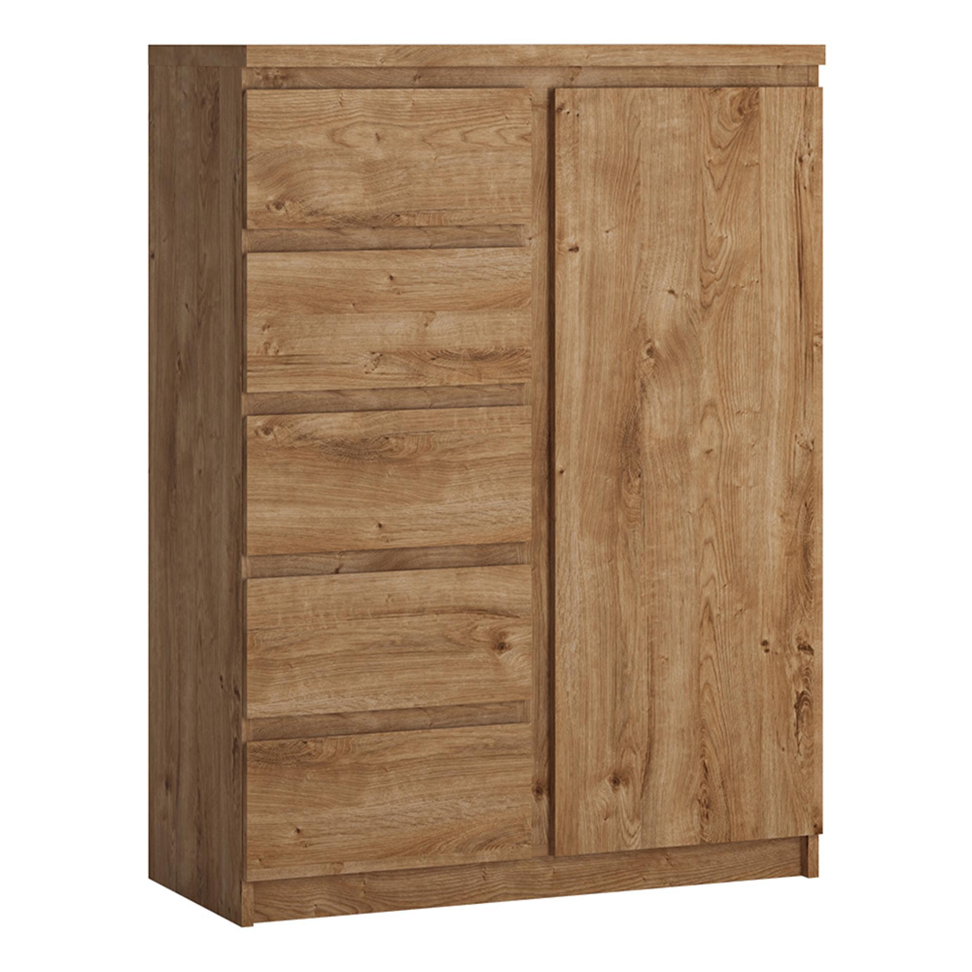 Fribo Cabinet - 1 Door - 5 Drawer - Oak