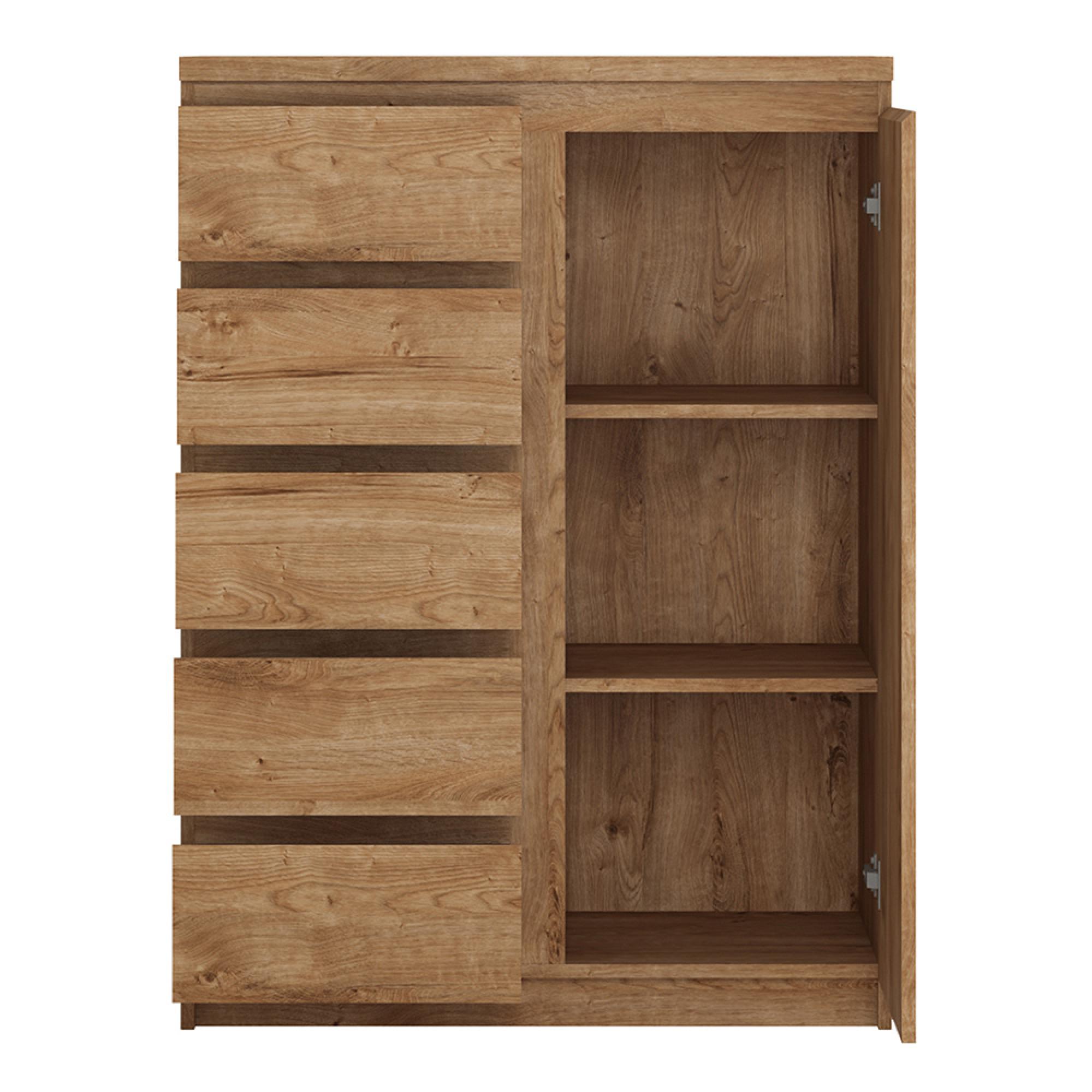 Fribo Cabinet - 1 Door - 5 Drawer - Oak