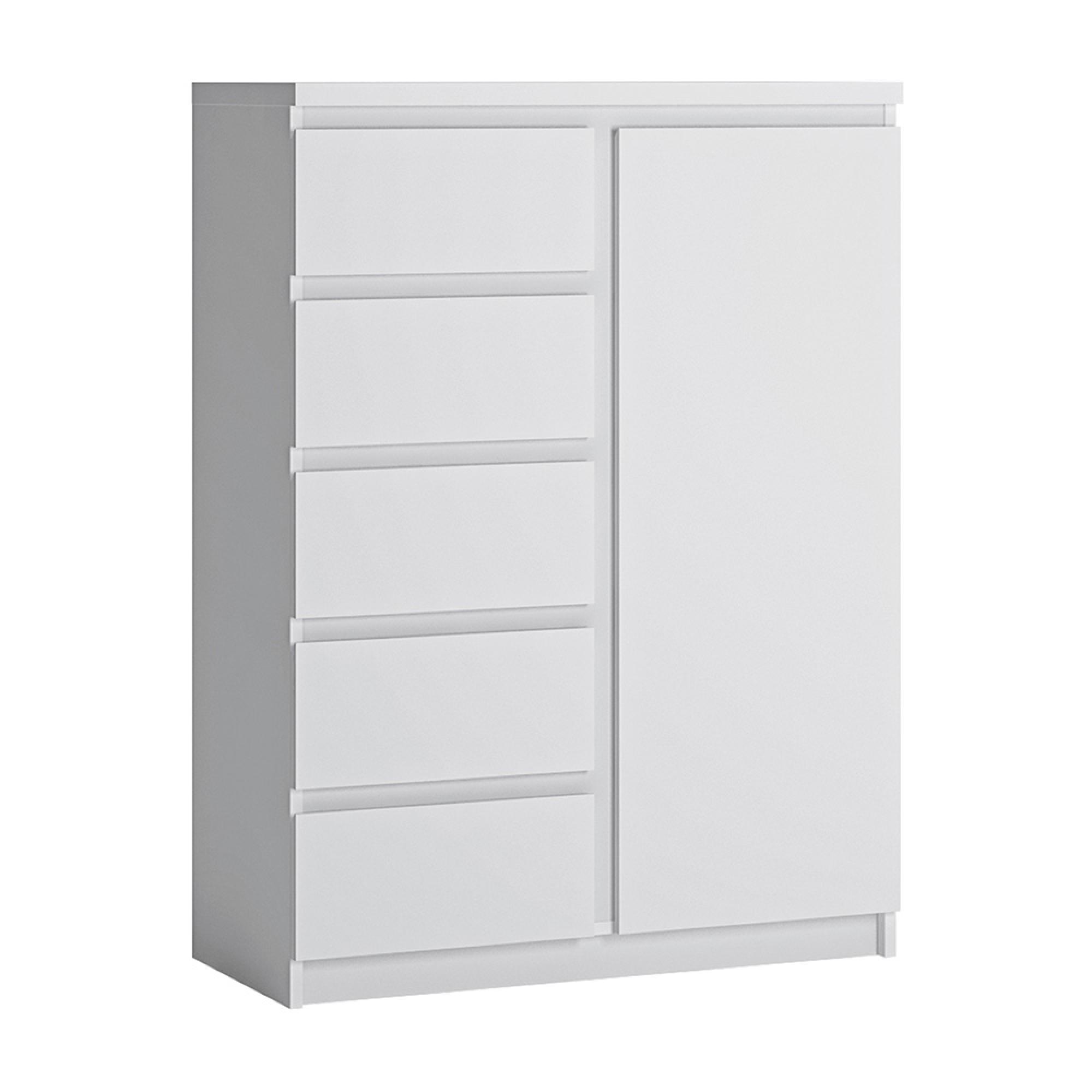 Fribo Cabinet - 1 Door - 5 Drawer - White