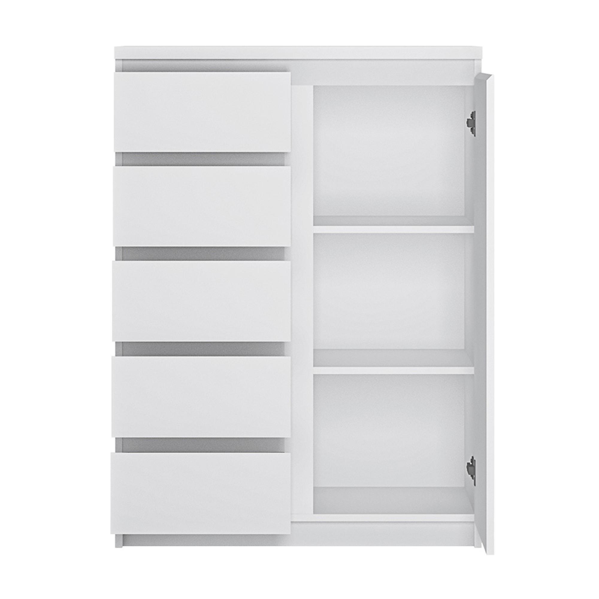 Fribo Cabinet - 1 Door - 5 Drawer - White
