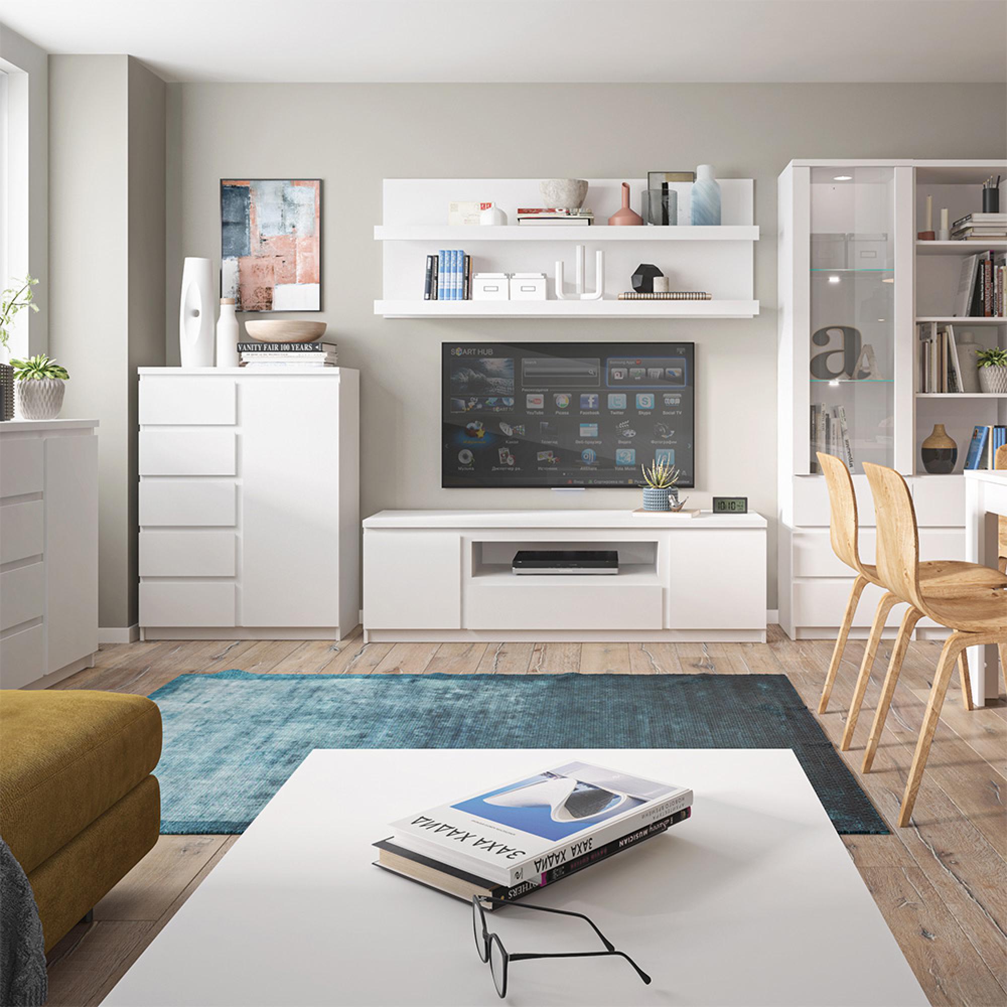 Fribo Cabinet - 1 Door - 5 Drawer - White