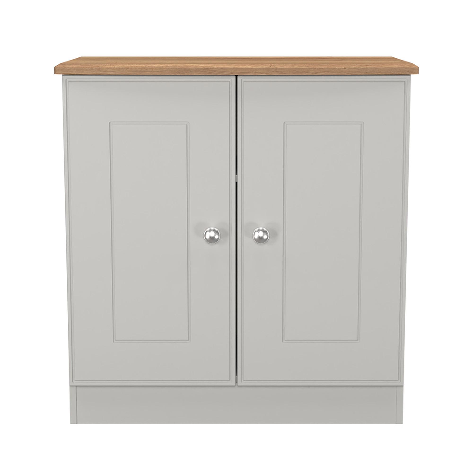 Victoria Hall Cabinet - 2 Door - Grey and Riviera Oak