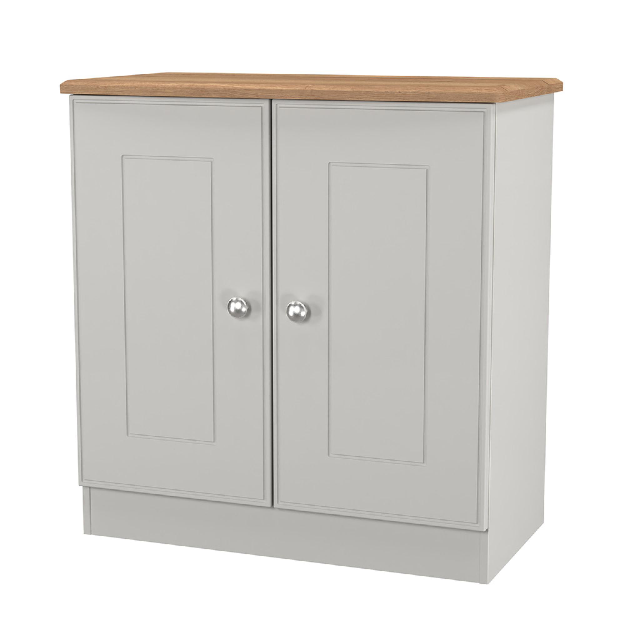 Victoria Hall Cabinet - 2 Door - Grey and Riviera Oak