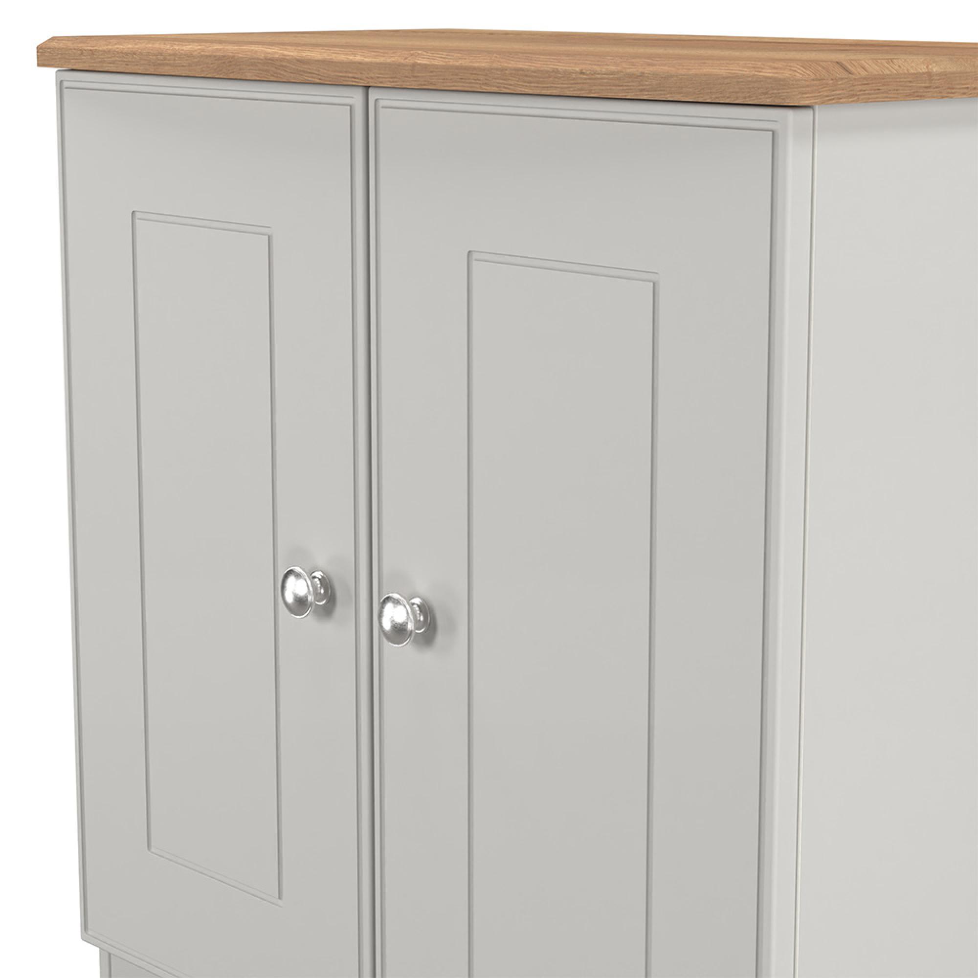 Victoria Hall Cabinet - 2 Door - Grey and Riviera Oak