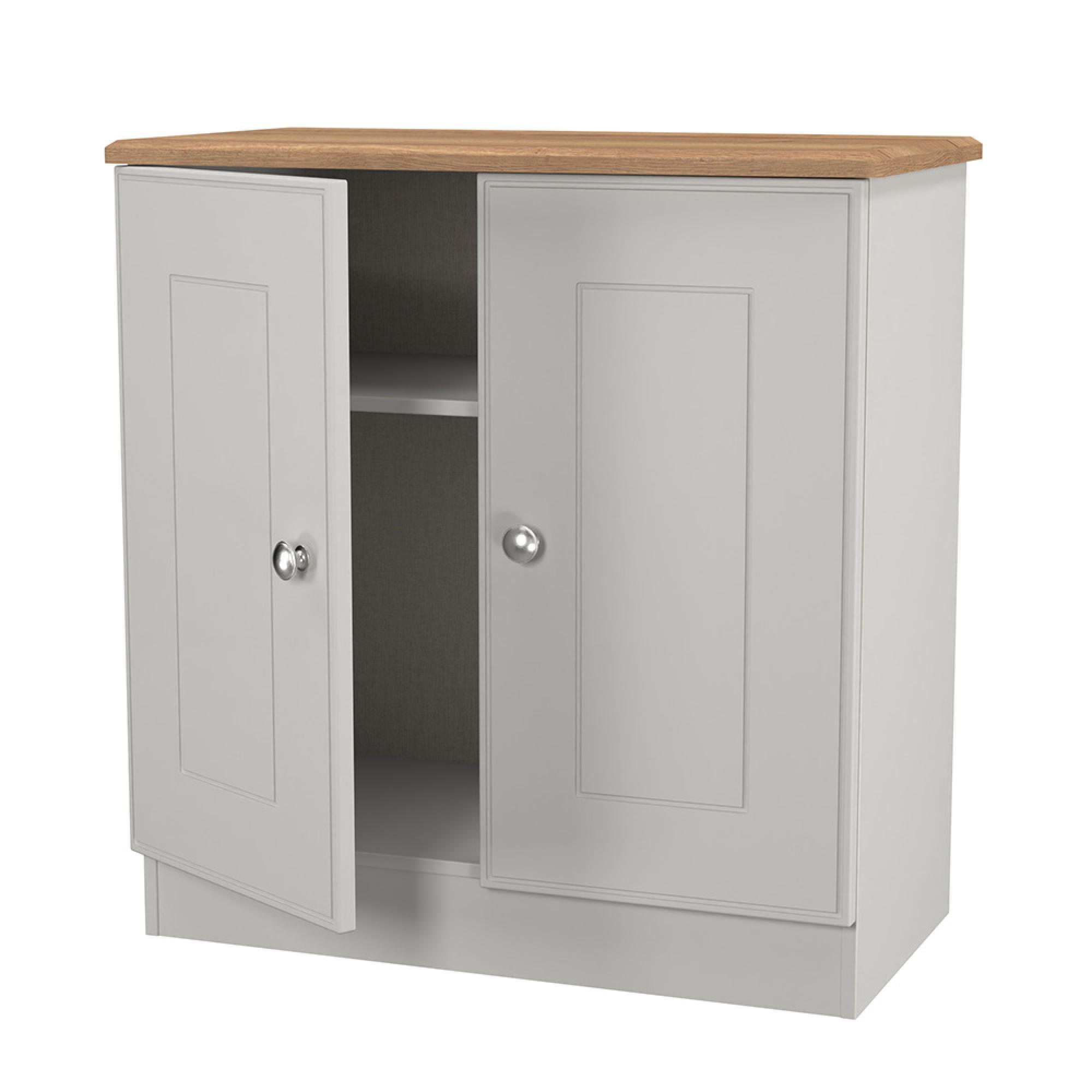 Victoria Hall Cabinet - 2 Door - Grey and Riviera Oak