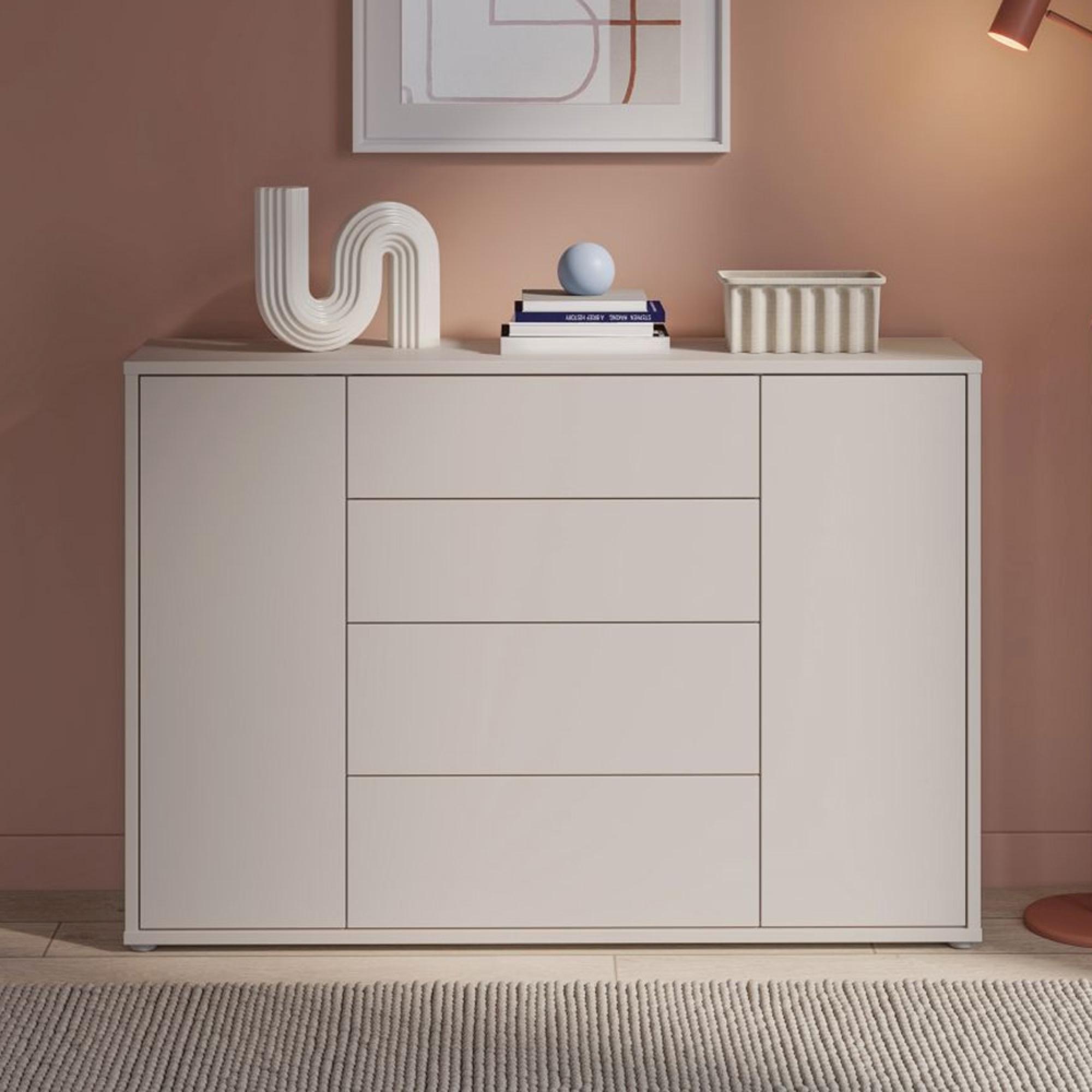 Alice Springs Hall Cabinet - 2 Door - 4 Drawer - Wide - Sand