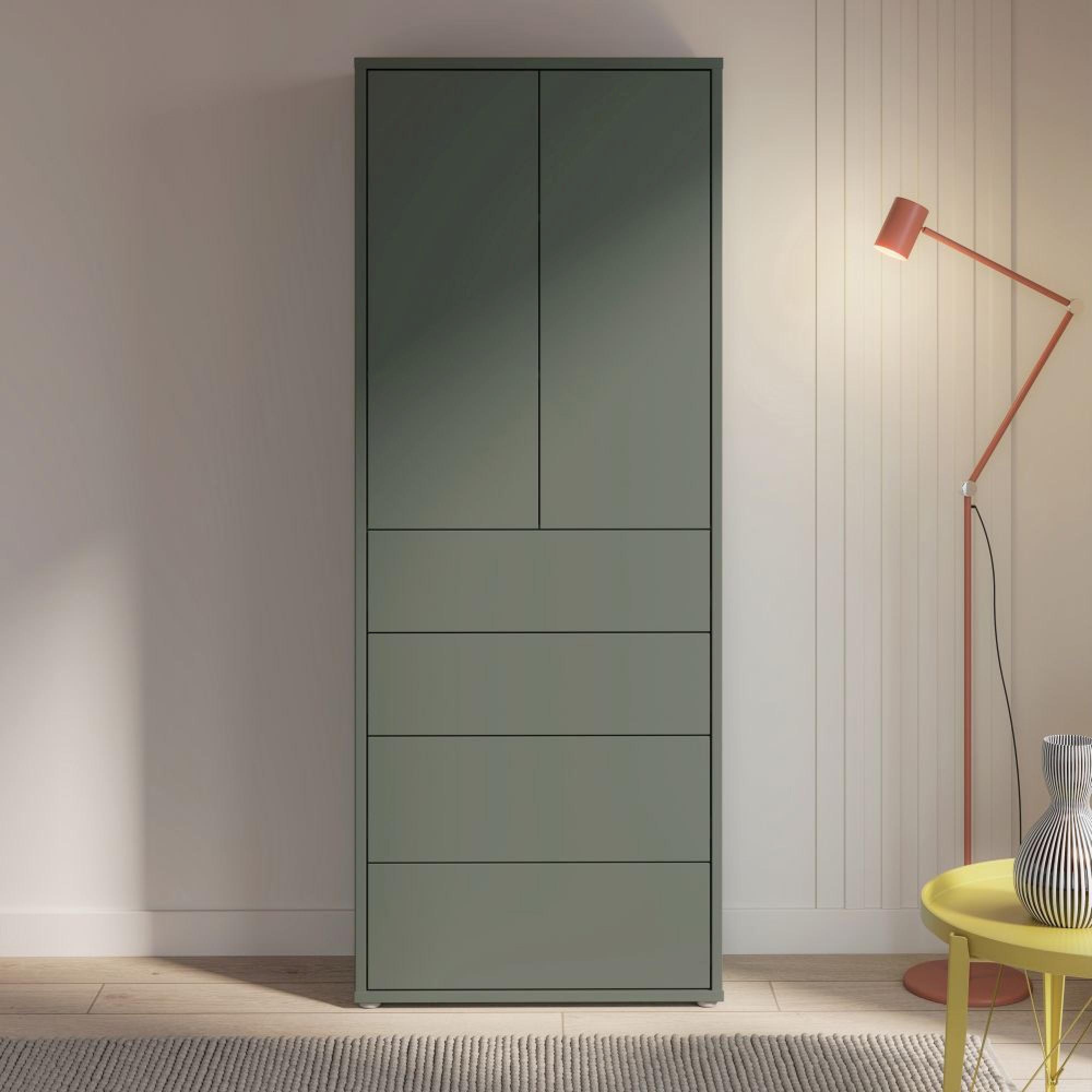 Alice Springs Storage Cabinet - 2 Door - 4 Drawer - Tall - Sage Green