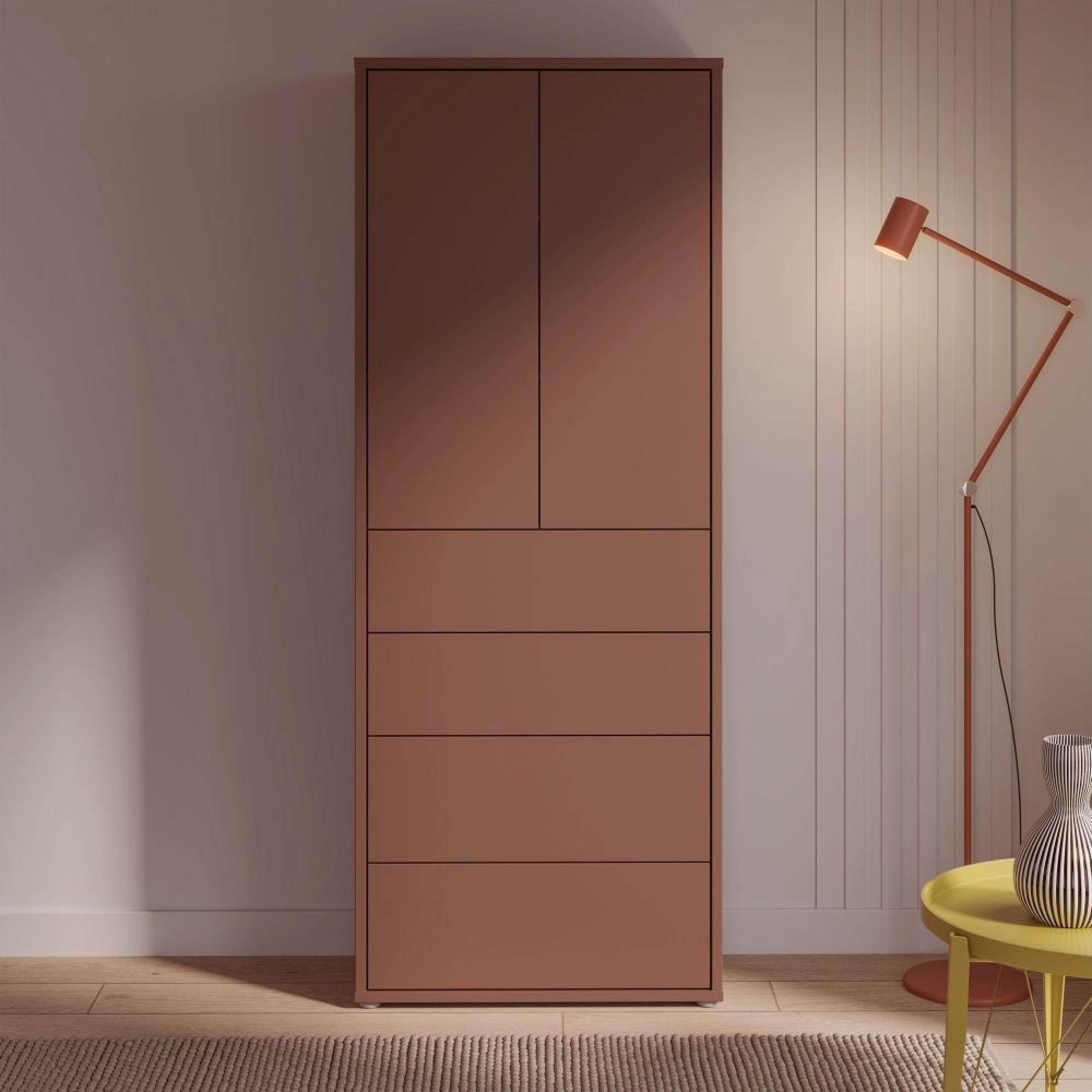 Alice Springs Storage Cabinet - 2 Door - 4 Drawer - Tall - Terracotta