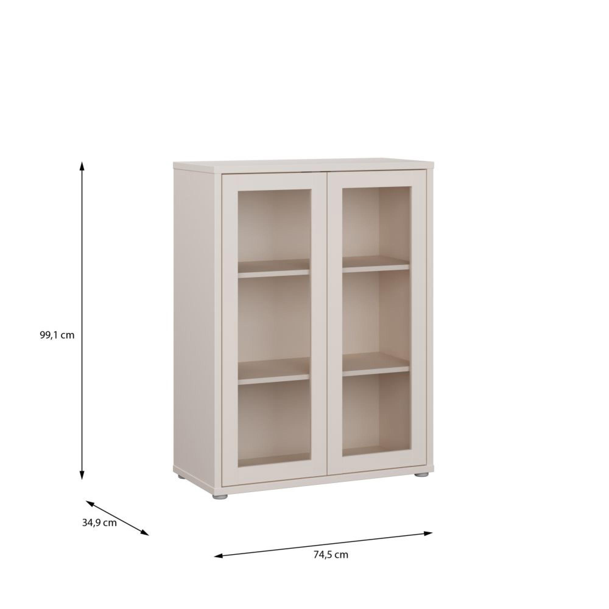 Alice Springs Cupboard - 2 Door - Glass - Sand
