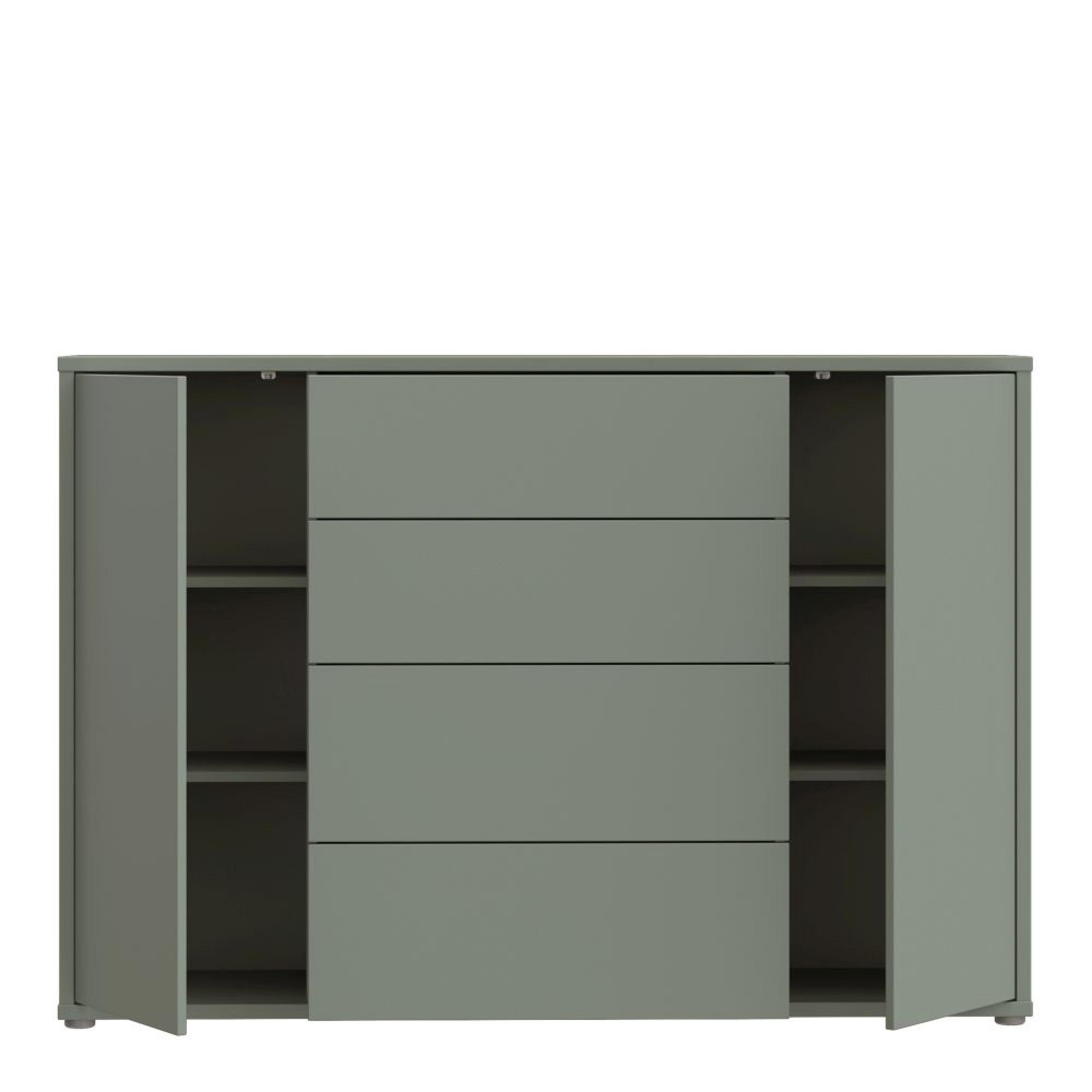 Alice Springs Hall Cabinet - 2 Door - 4 Drawer - Wide - Sage Green