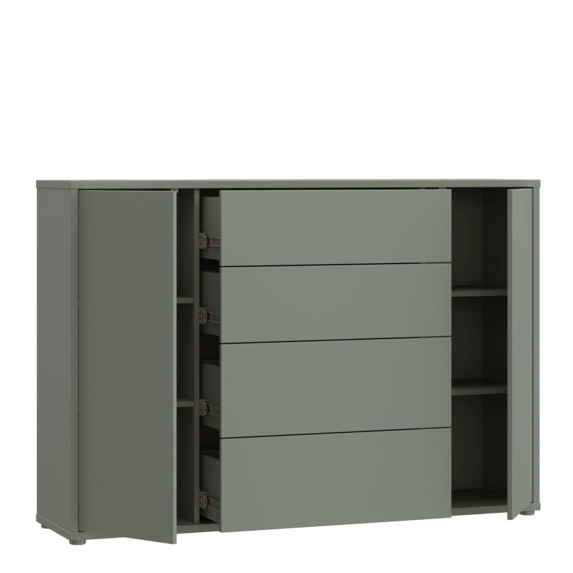 Alice Springs Hall Cabinet - 2 Door - 4 Drawer - Wide - Sage Green