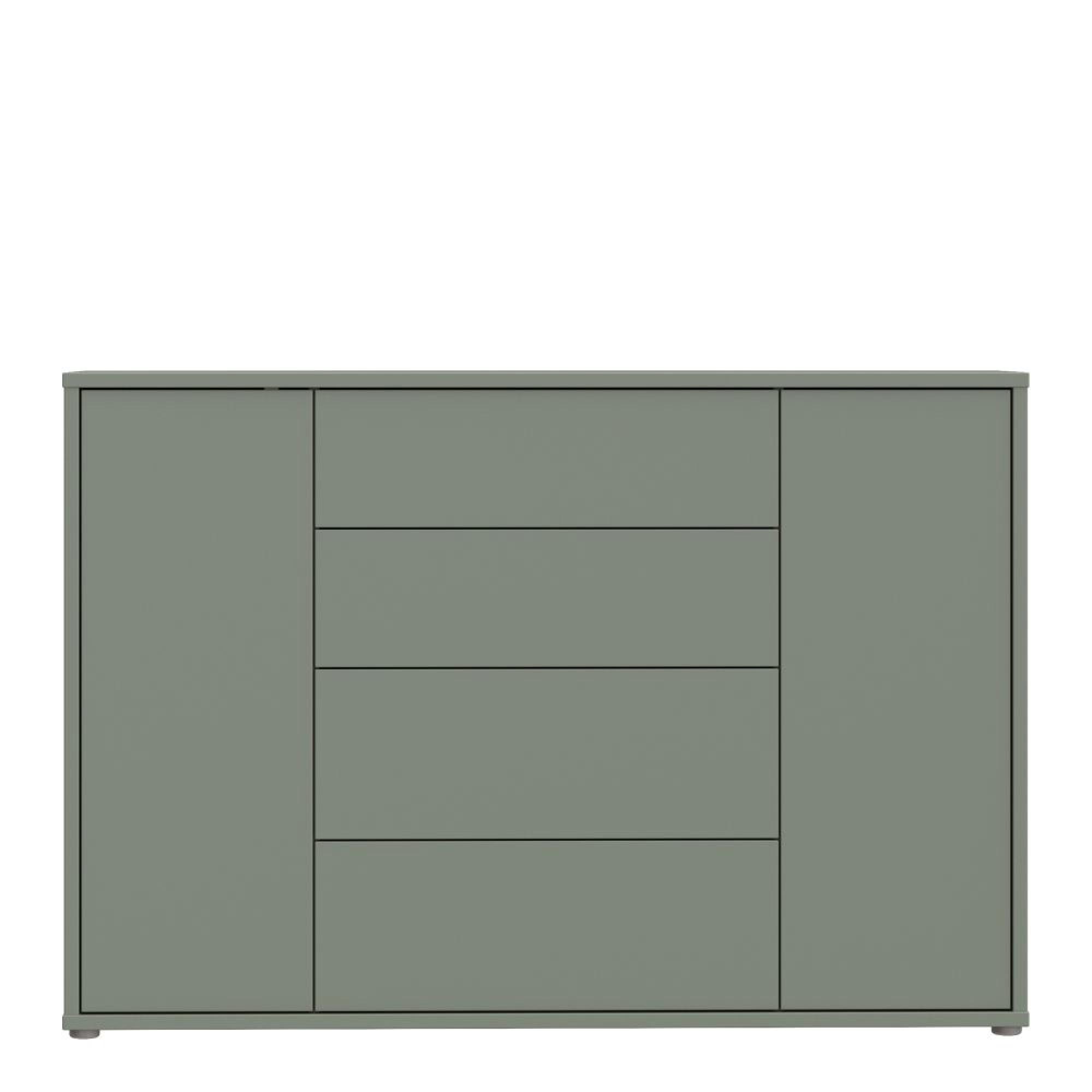 Alice Springs Hall Cabinet - 2 Door - 4 Drawer - Wide - Sage Green