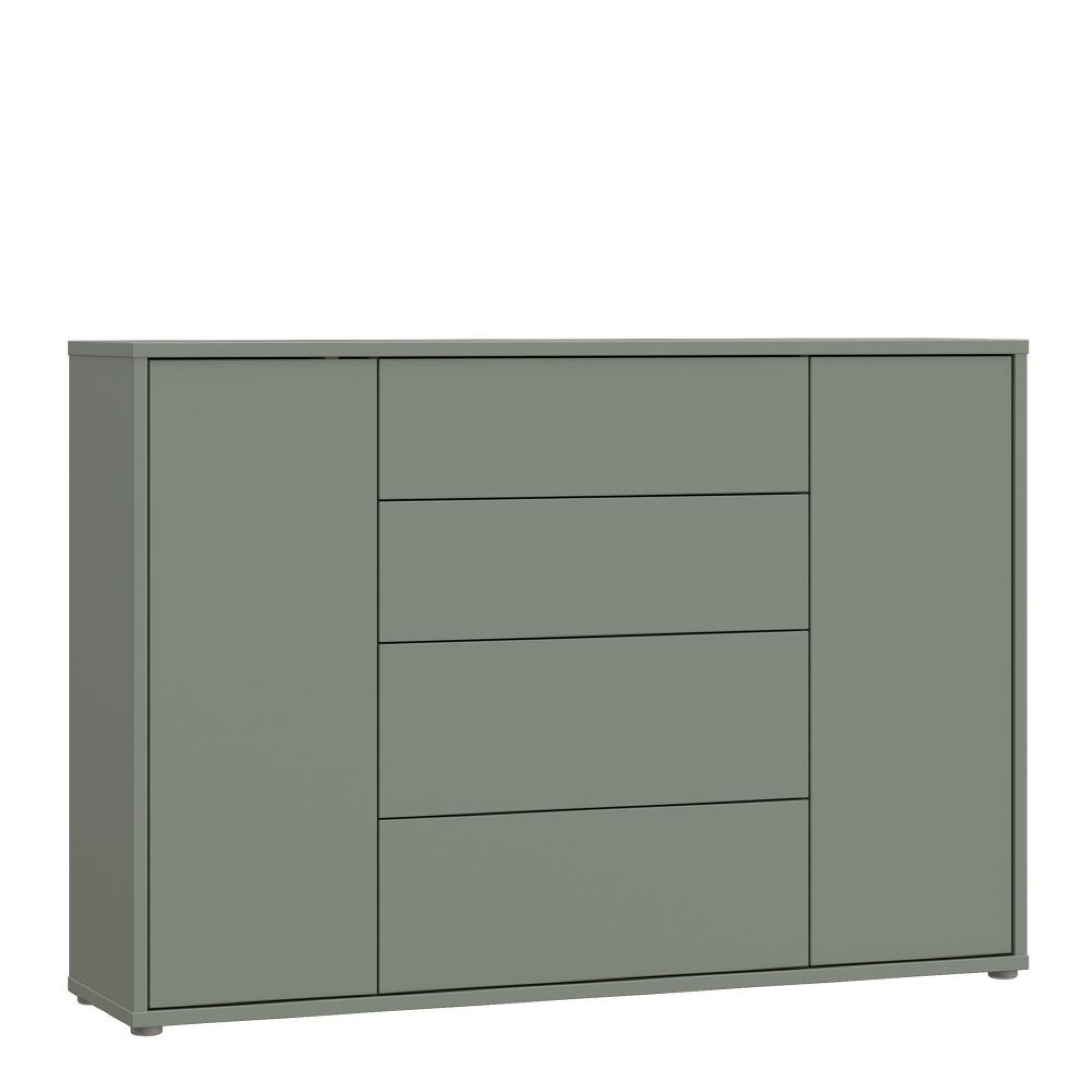 Alice Springs Hall Cabinet - 2 Door - 4 Drawer - Wide - Sage Green