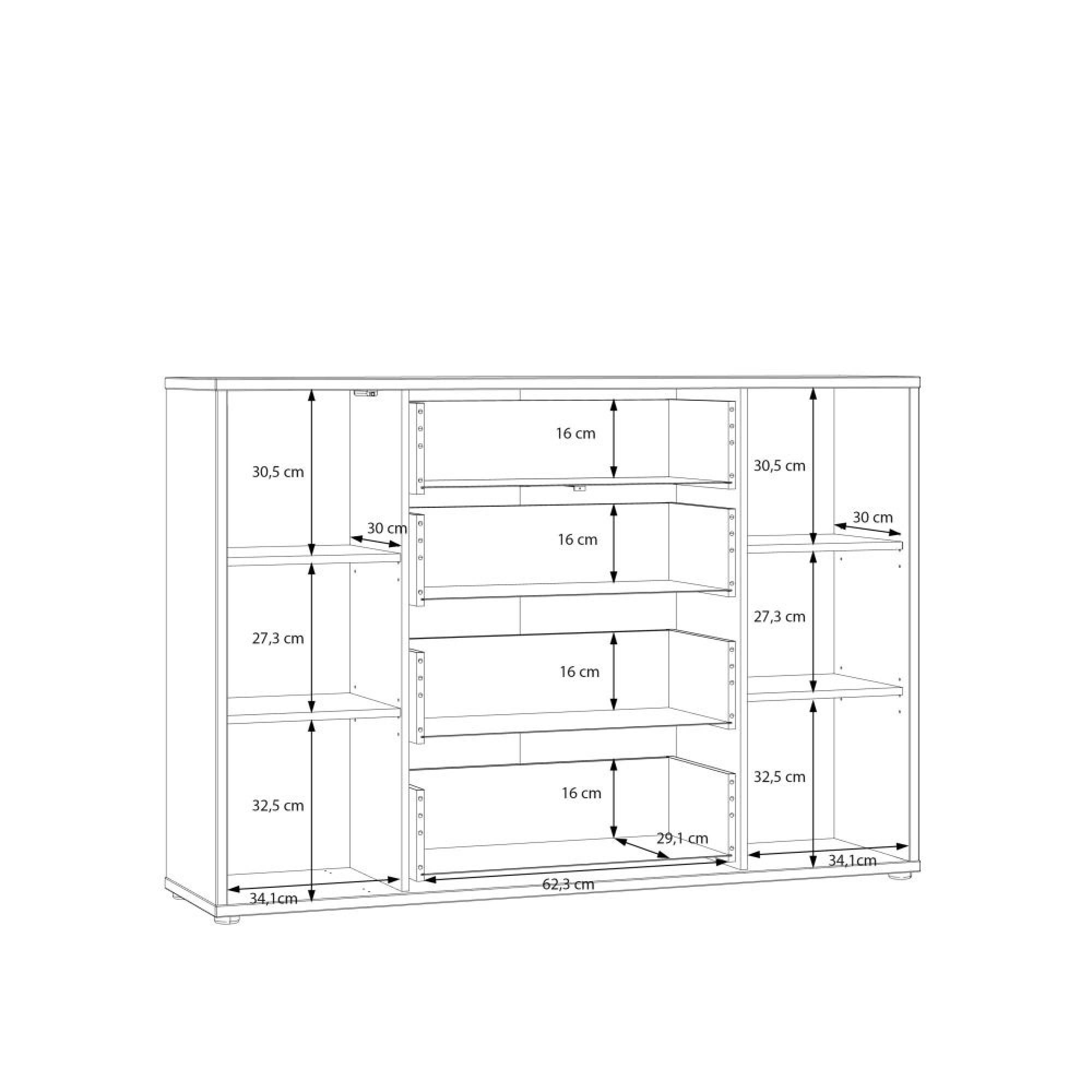 Alice Springs Hall Cabinet - 2 Door - 4 Drawer - Wide - Sage Green