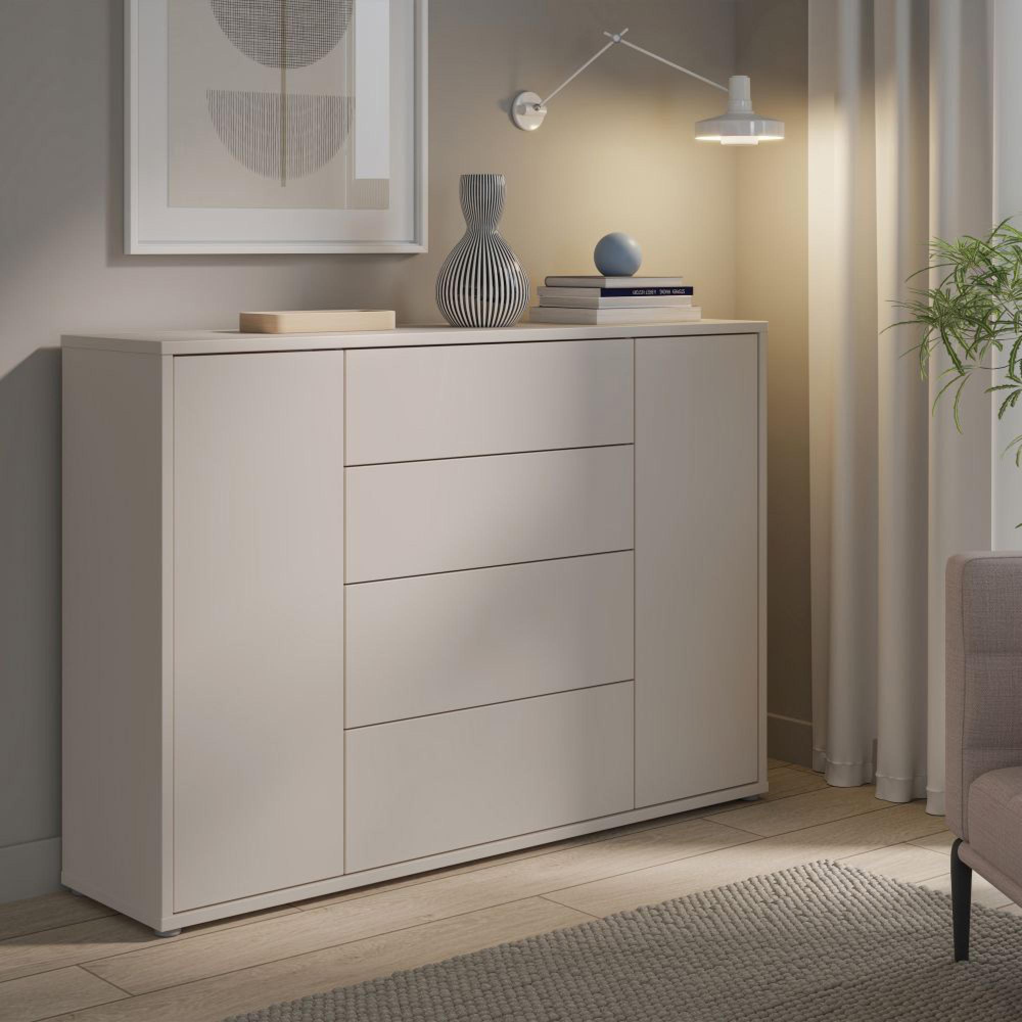 Alice Springs Hall Cabinet - 2 Door - 4 Drawer - Wide - Sand