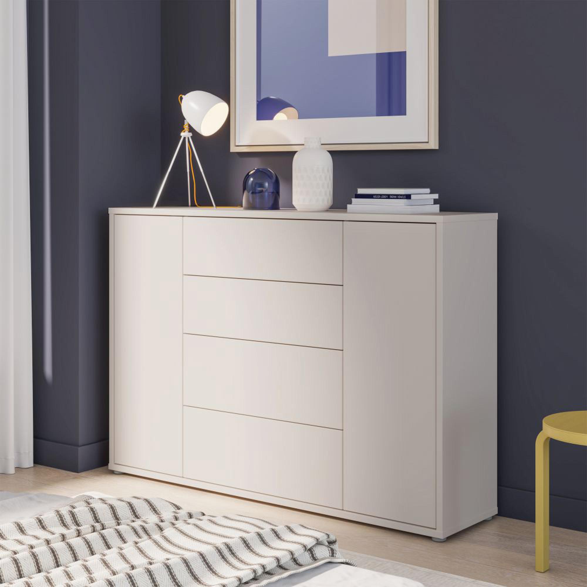 Alice Springs Hall Cabinet - 2 Door - 4 Drawer - Wide - Sand