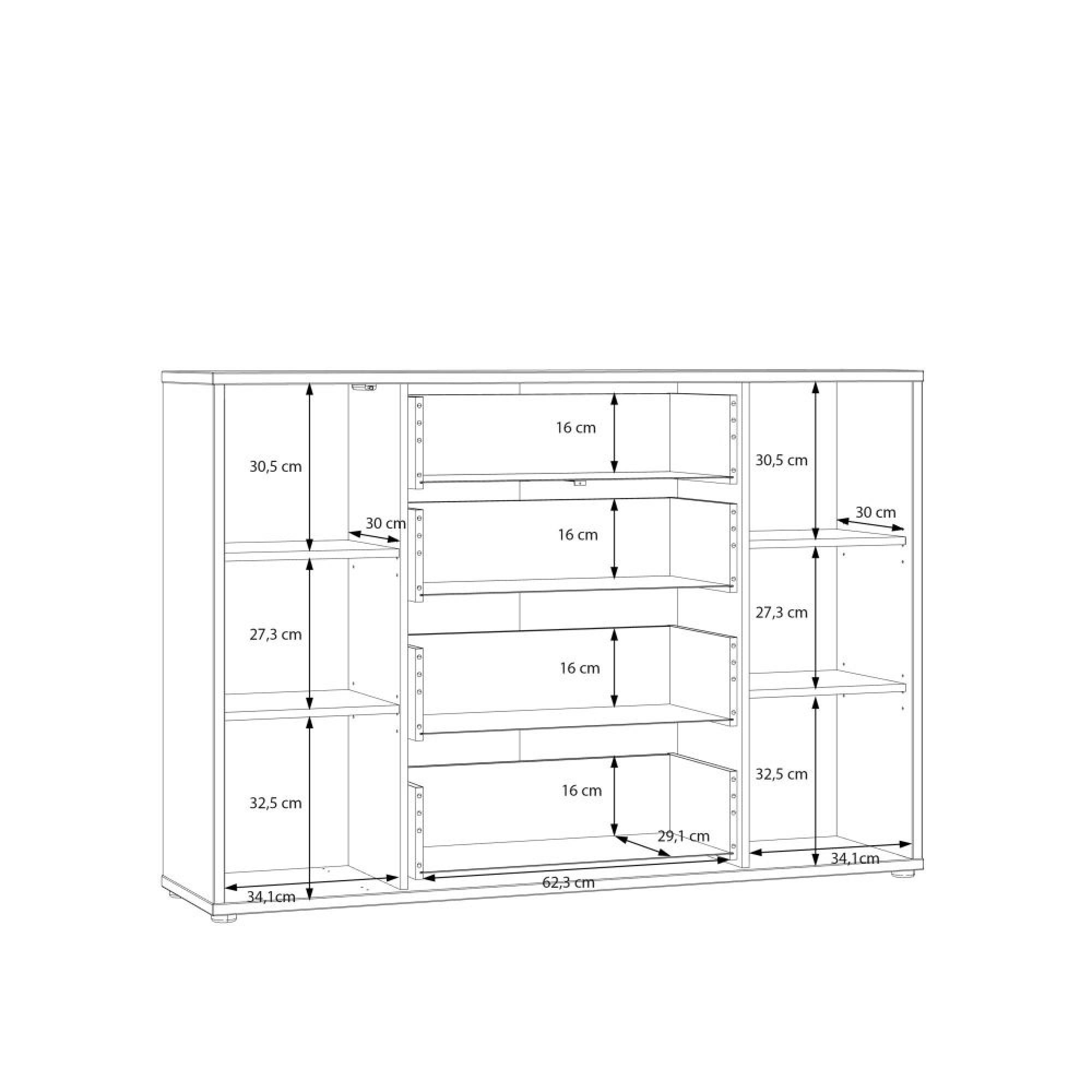 Alice Springs Hall Cabinet - 2 Door - 4 Drawer - Wide - Sand