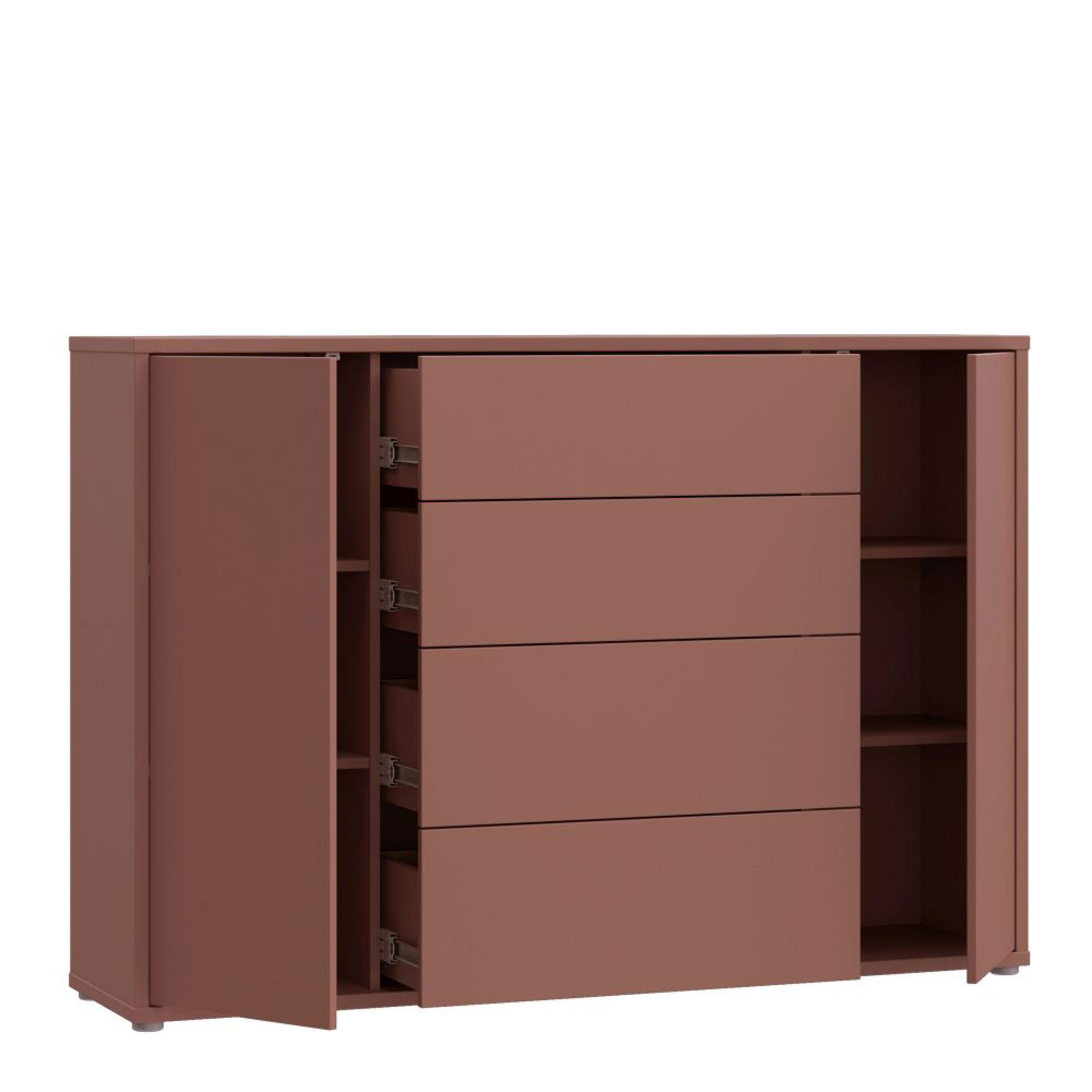 Alice Springs Hall Cabinet - 2 Door - 4 Drawer - Wide - Terracotta