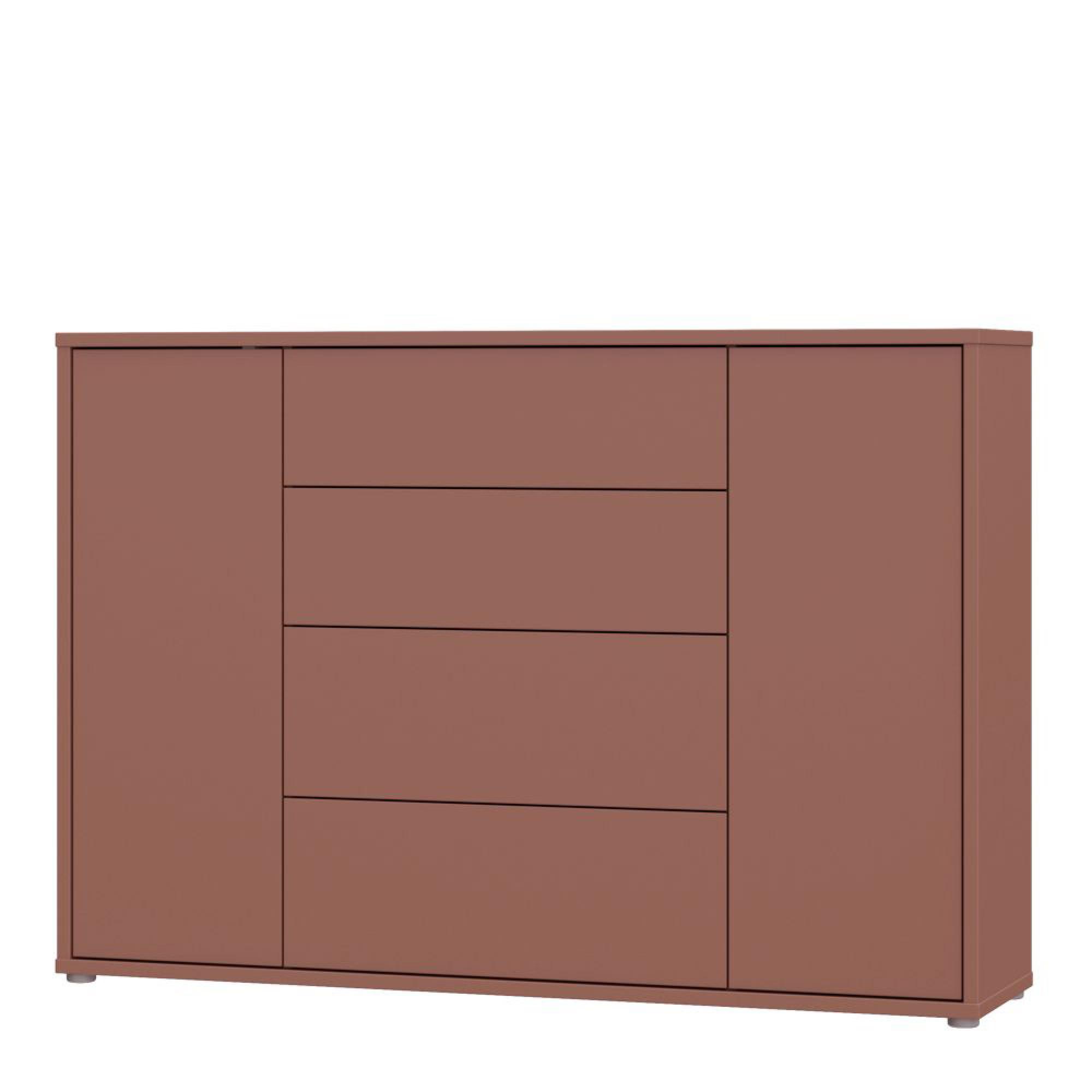 Alice Springs Hall Cabinet - 2 Door - 4 Drawer - Wide - Terracotta
