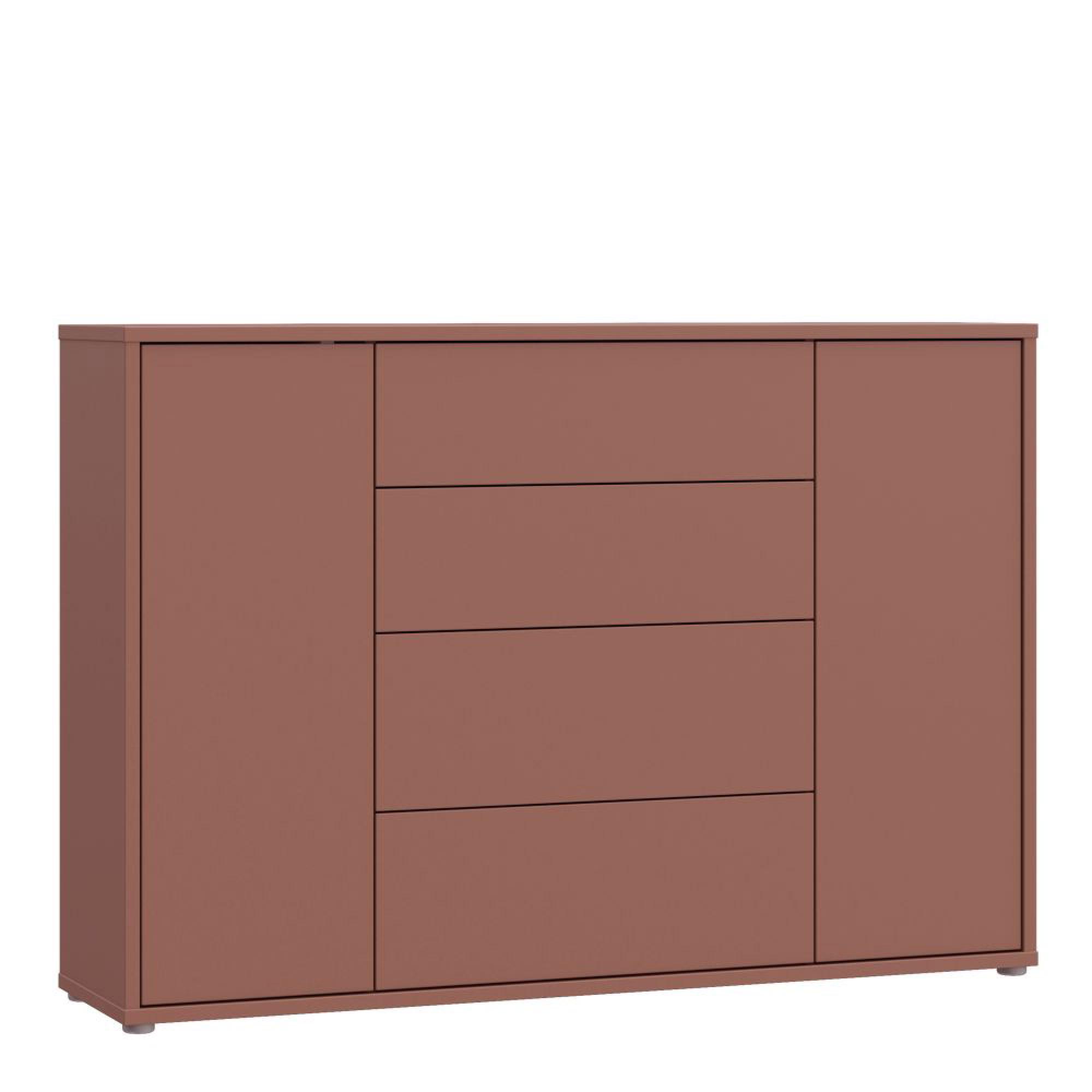 Alice Springs Hall Cabinet - 2 Door - 4 Drawer - Wide - Terracotta