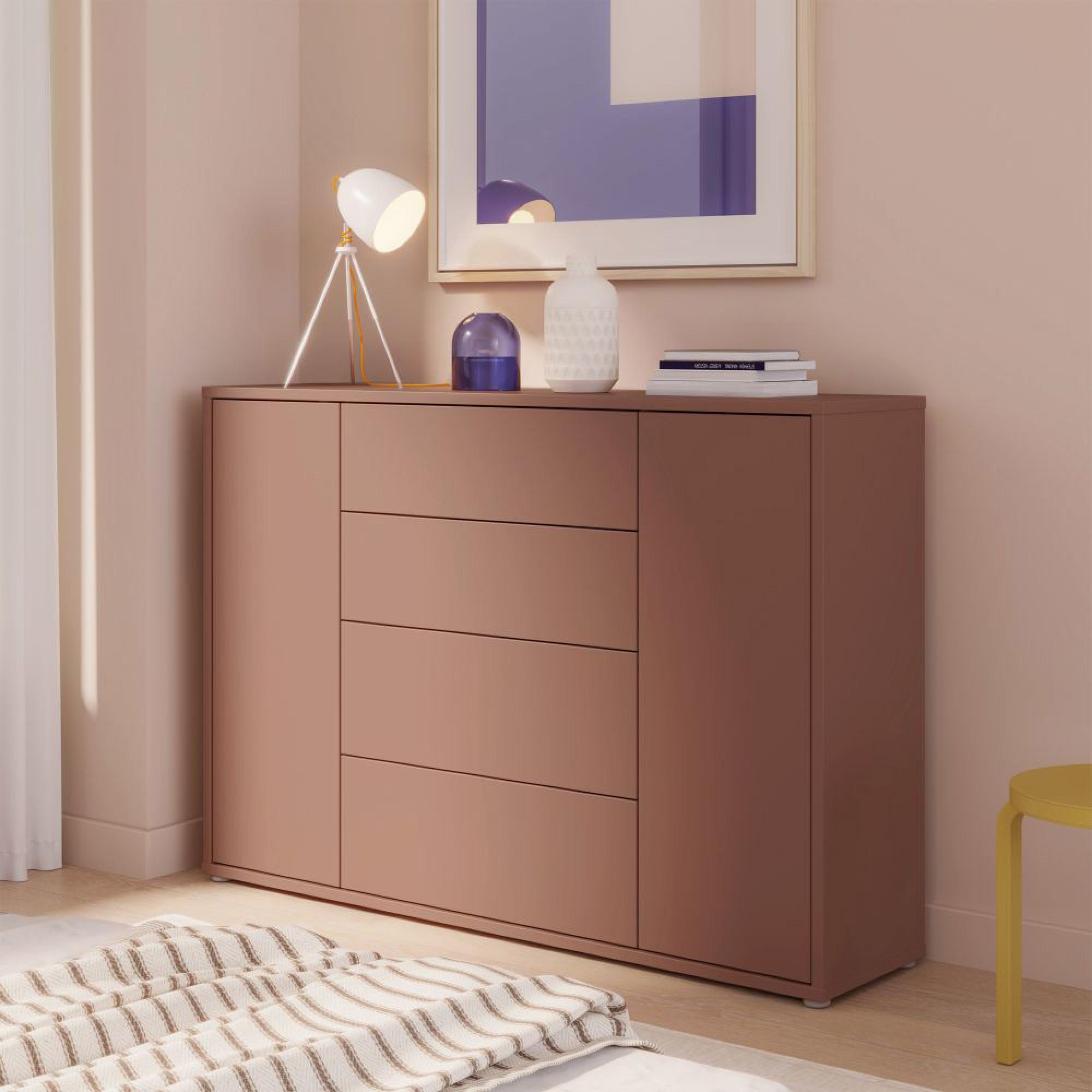 Alice Springs Hall Cabinet - 2 Door - 4 Drawer - Wide - Terracotta