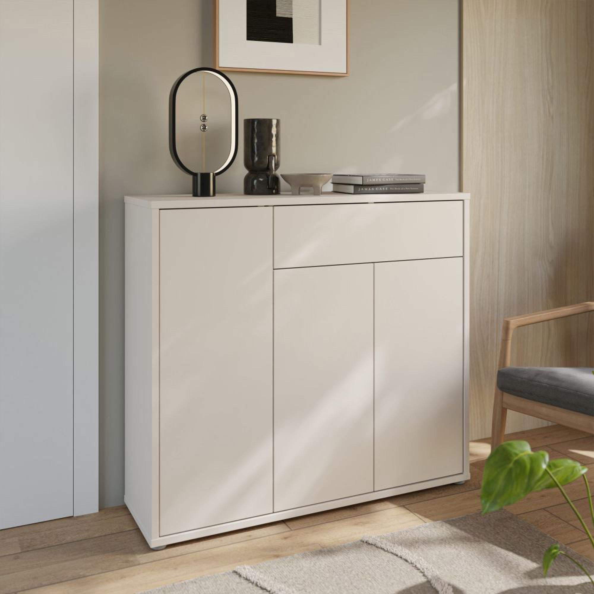 Alice Springs Storage Cabinet - 3 Door - 1 Drawer - Sand