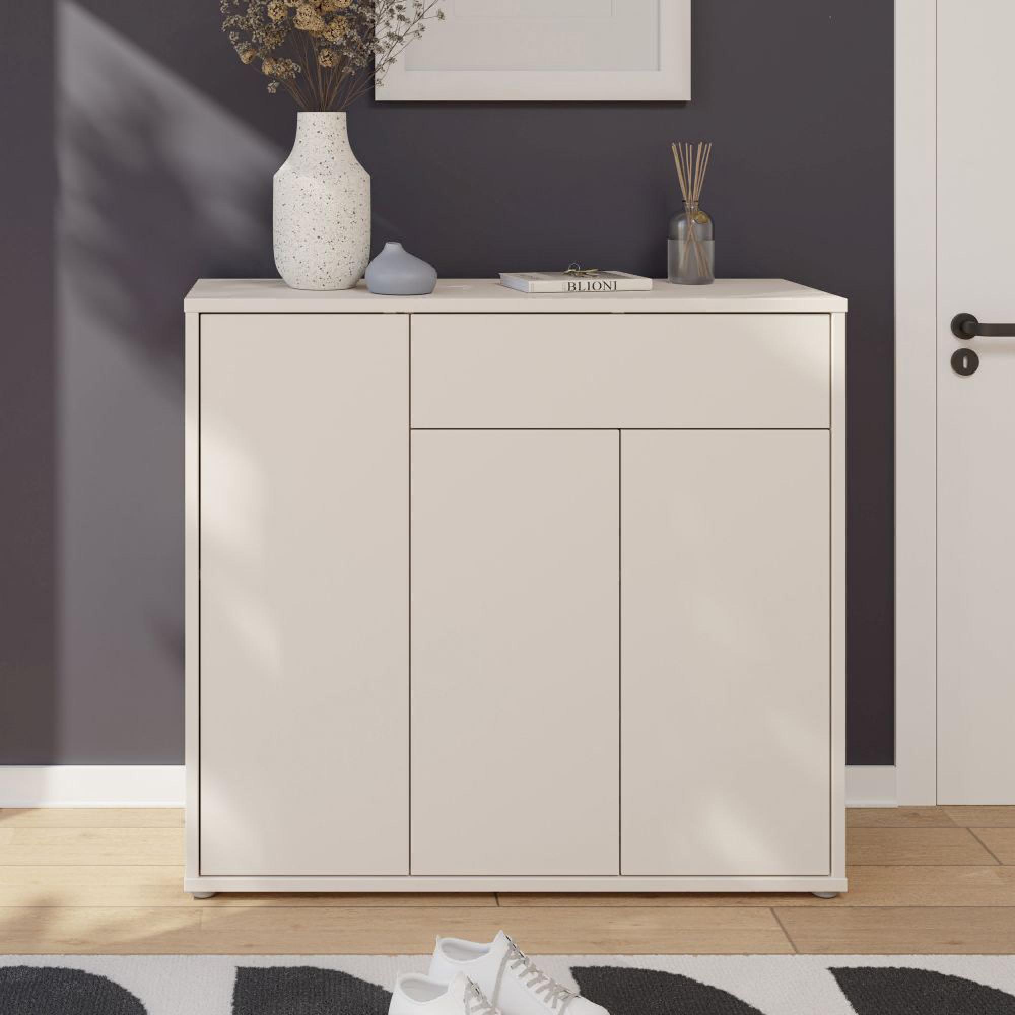 Alice Springs Storage Cabinet - 3 Door - 1 Drawer - Sand