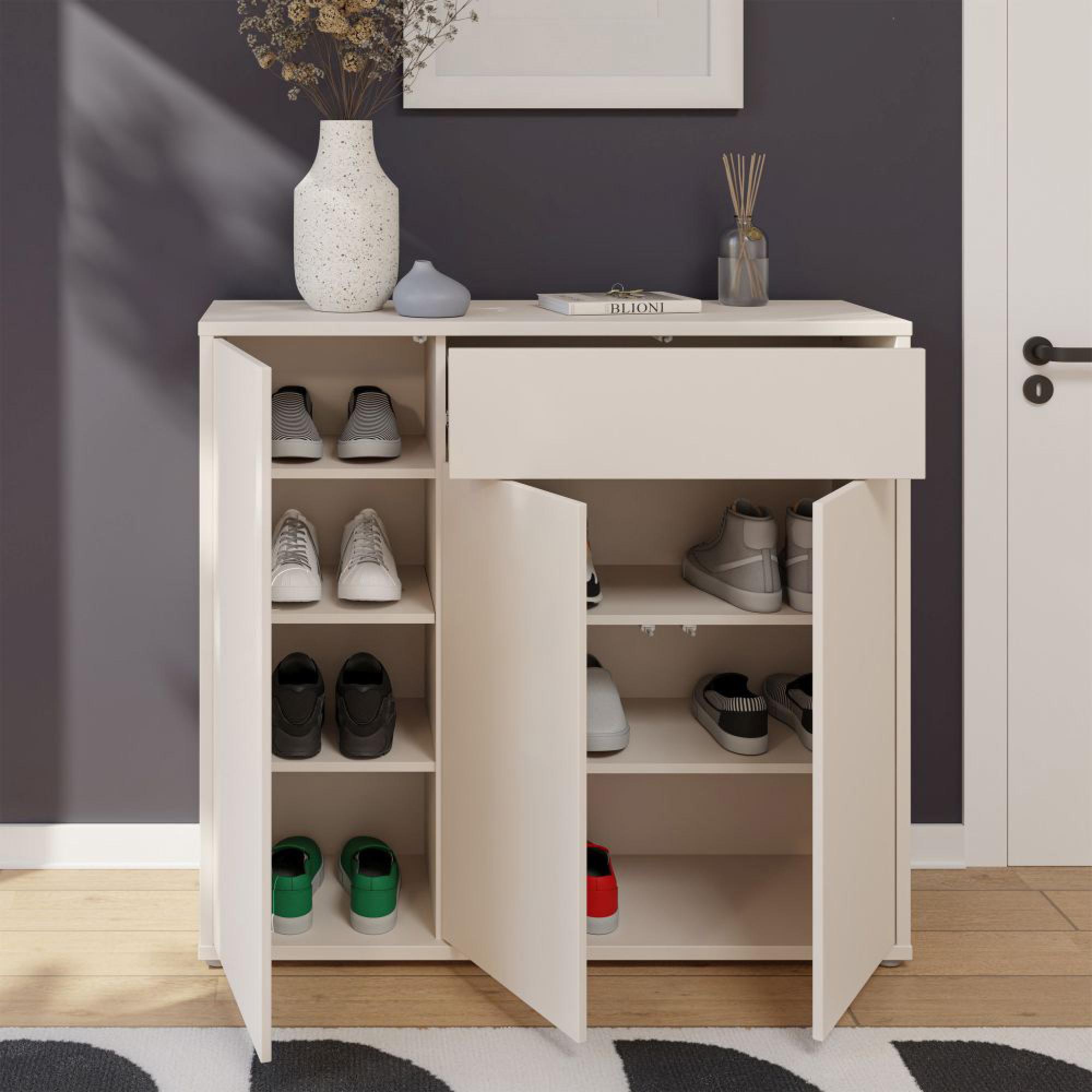 Alice Springs Storage Cabinet - 3 Door - 1 Drawer - Sand