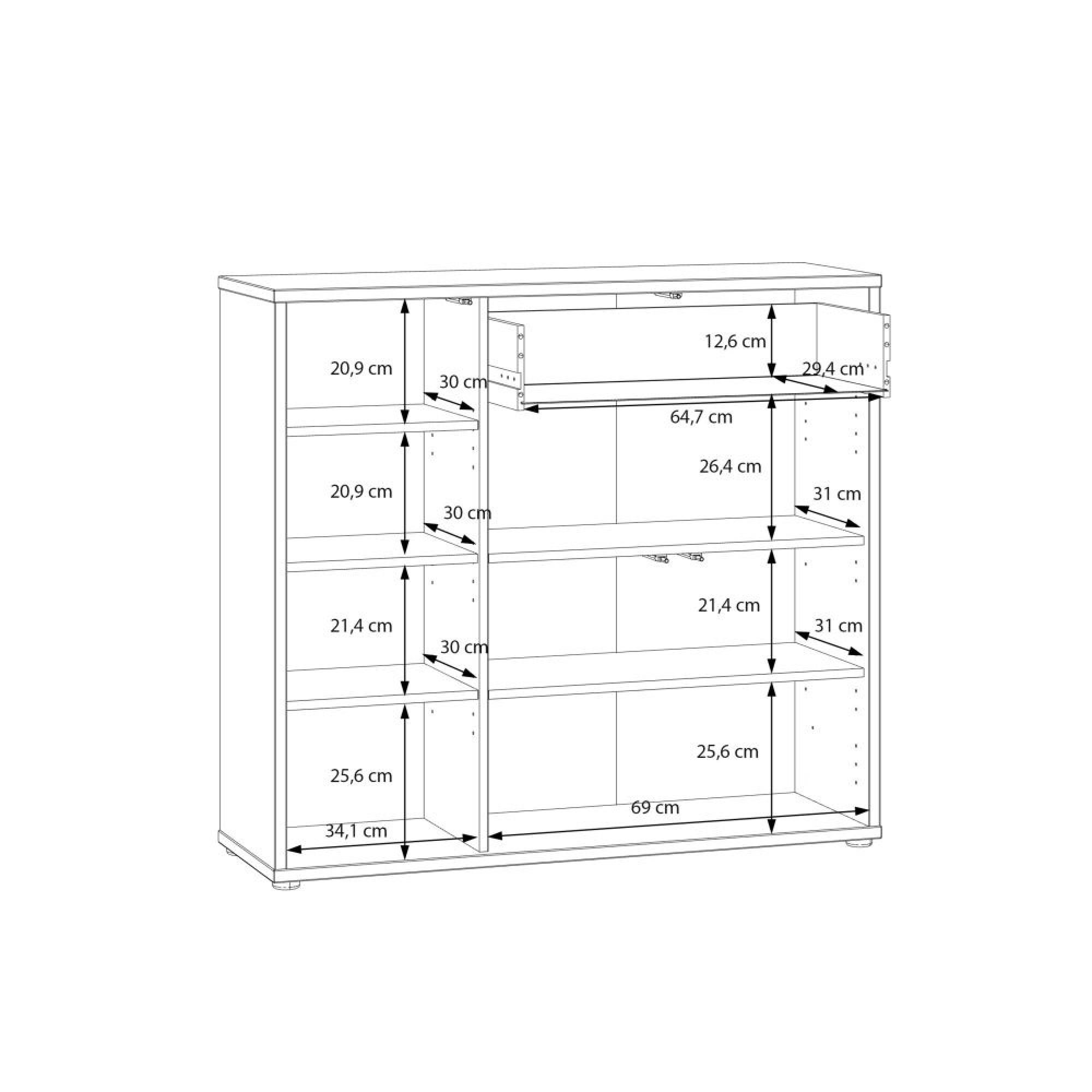Alice Springs Storage Cabinet - 3 Door - 1 Drawer - Sand