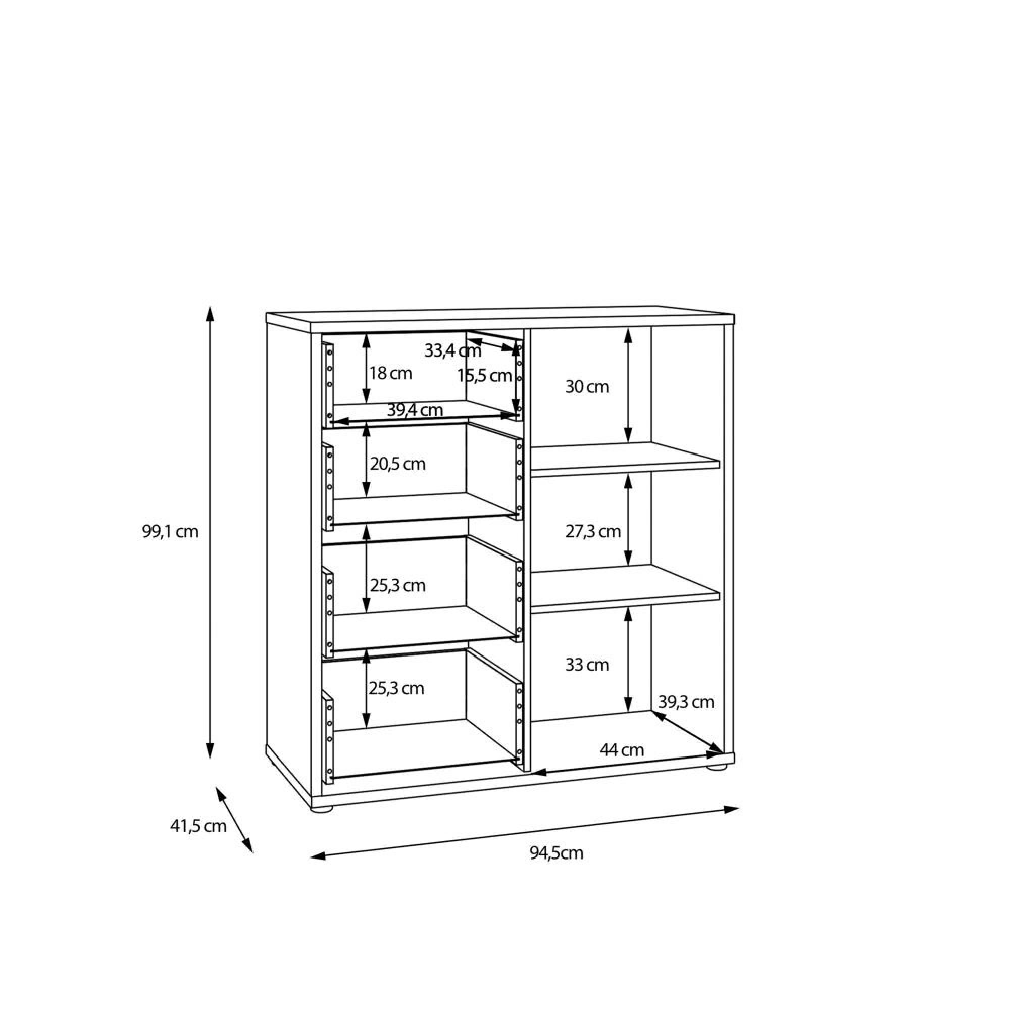 Alice Springs Storage Cabinet - 1 Door - 4 Drawer - Sand