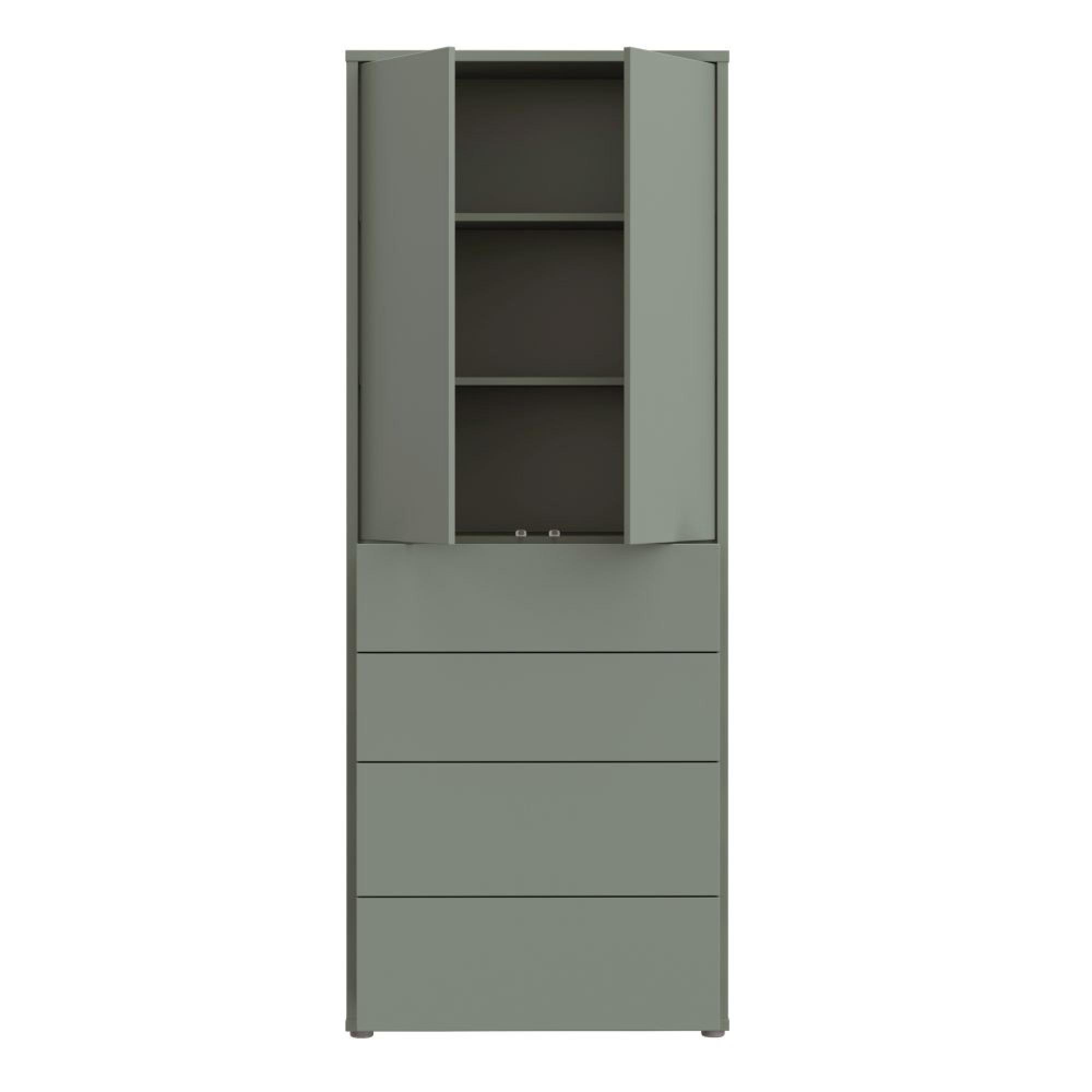 Alice Springs Storage Cabinet - 2 Door - 4 Drawer - Tall - Sage Green