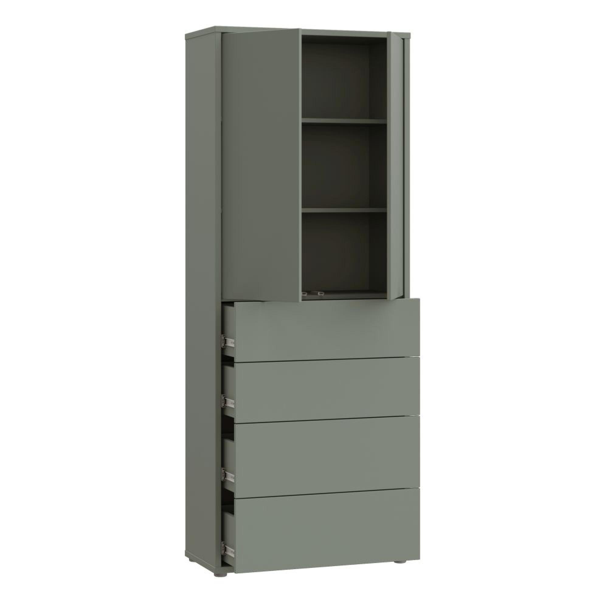 Alice Springs Storage Cabinet - 2 Door - 4 Drawer - Tall - Sage Green