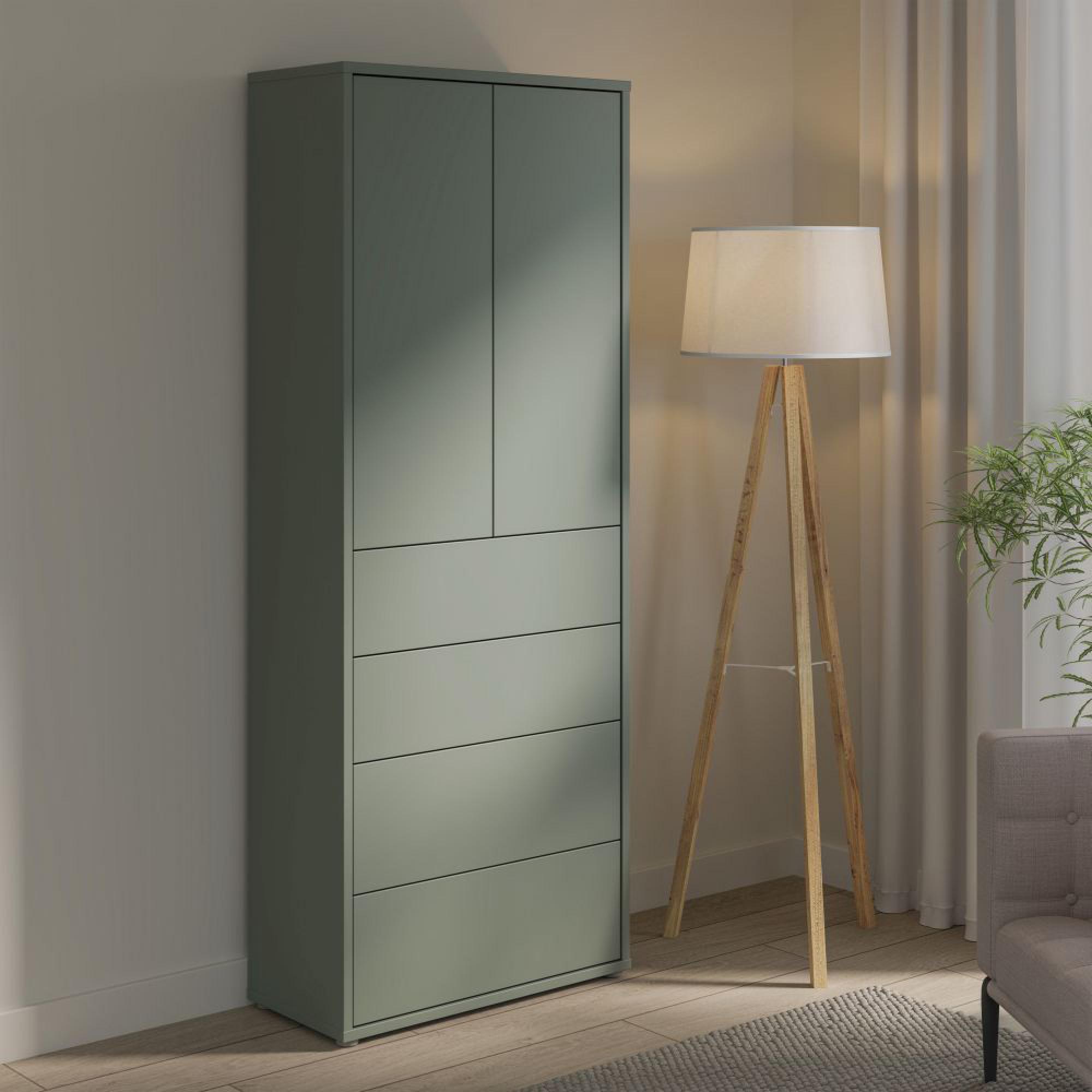 Alice Springs Storage Cabinet - 2 Door - 4 Drawer - Tall - Sage Green