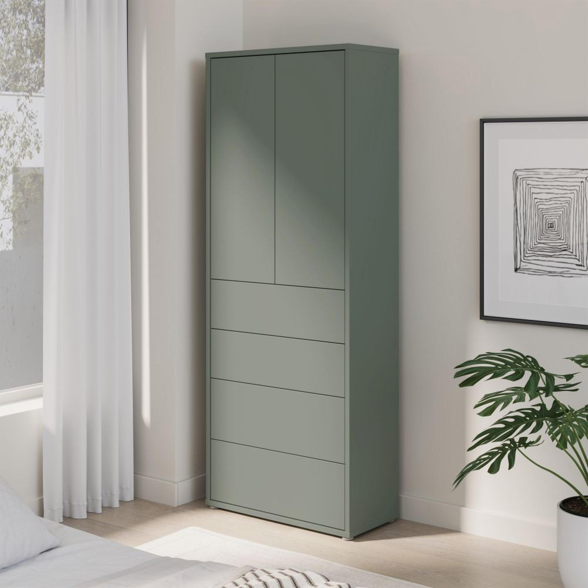 Alice Springs Storage Cabinet - 2 Door - 4 Drawer - Tall - Sage Green