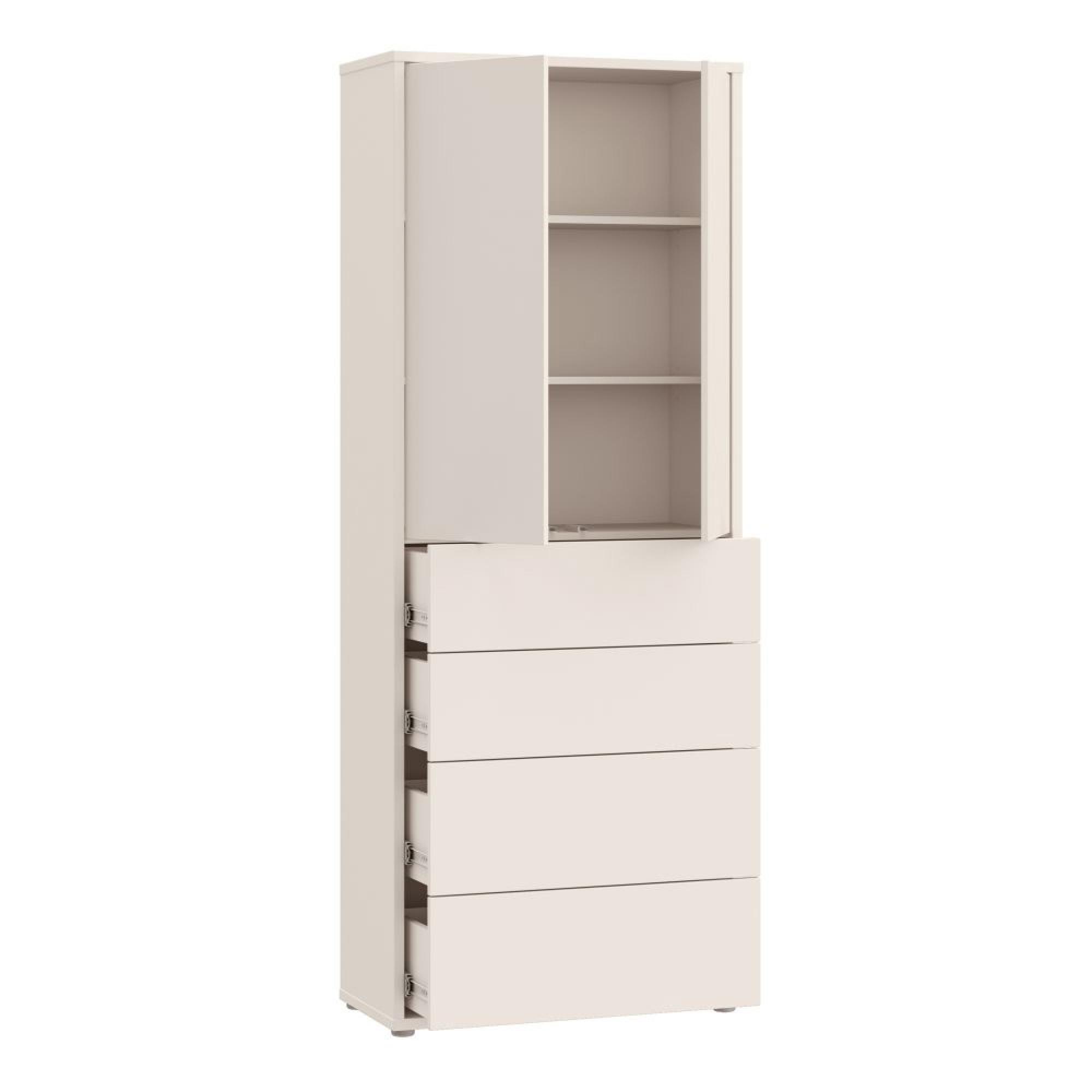 Alice Springs Storage Cabinet - 2 Door - 4 Drawer - Tall - Sand