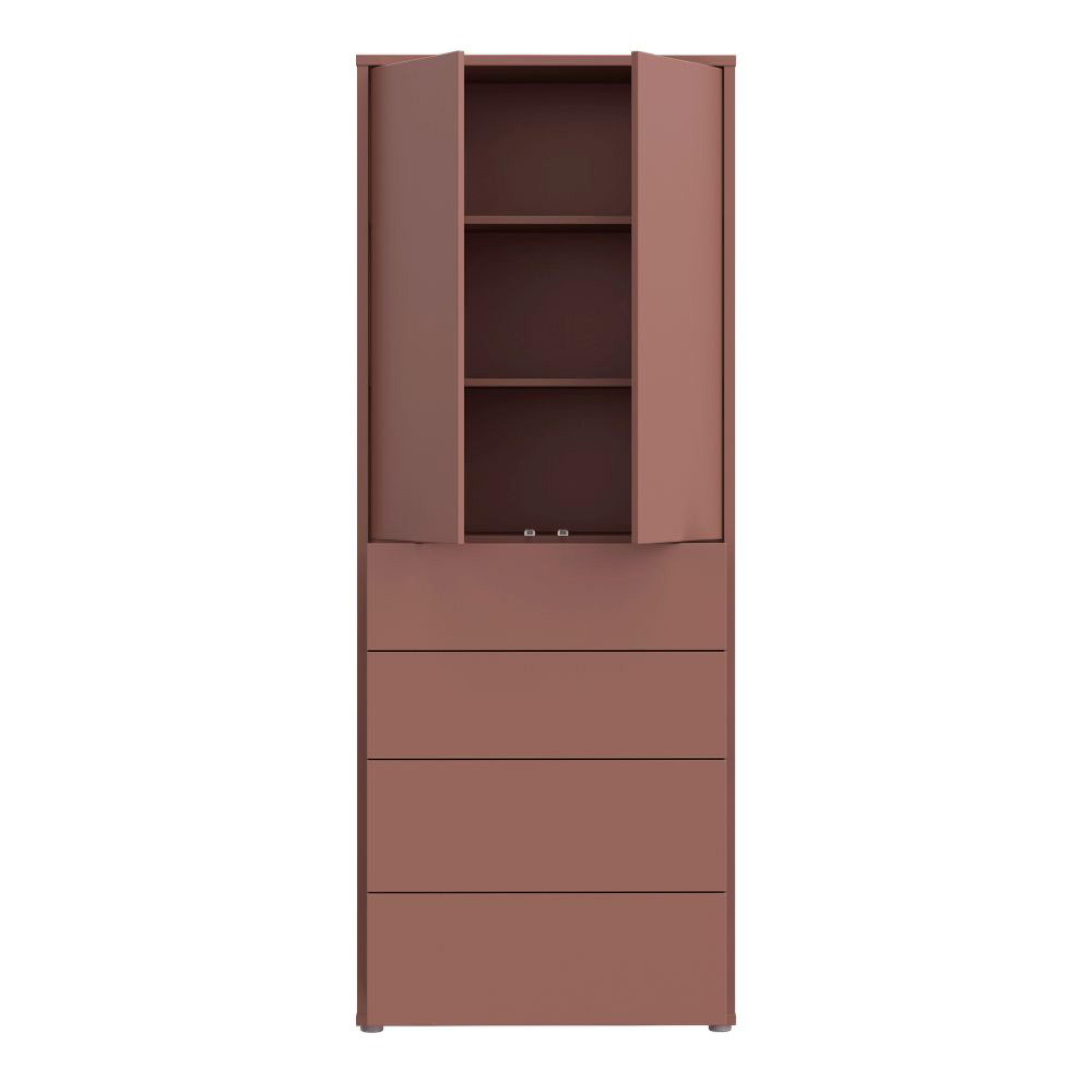 Alice Springs Storage Cabinet - 2 Door - 4 Drawer - Tall - Terracotta