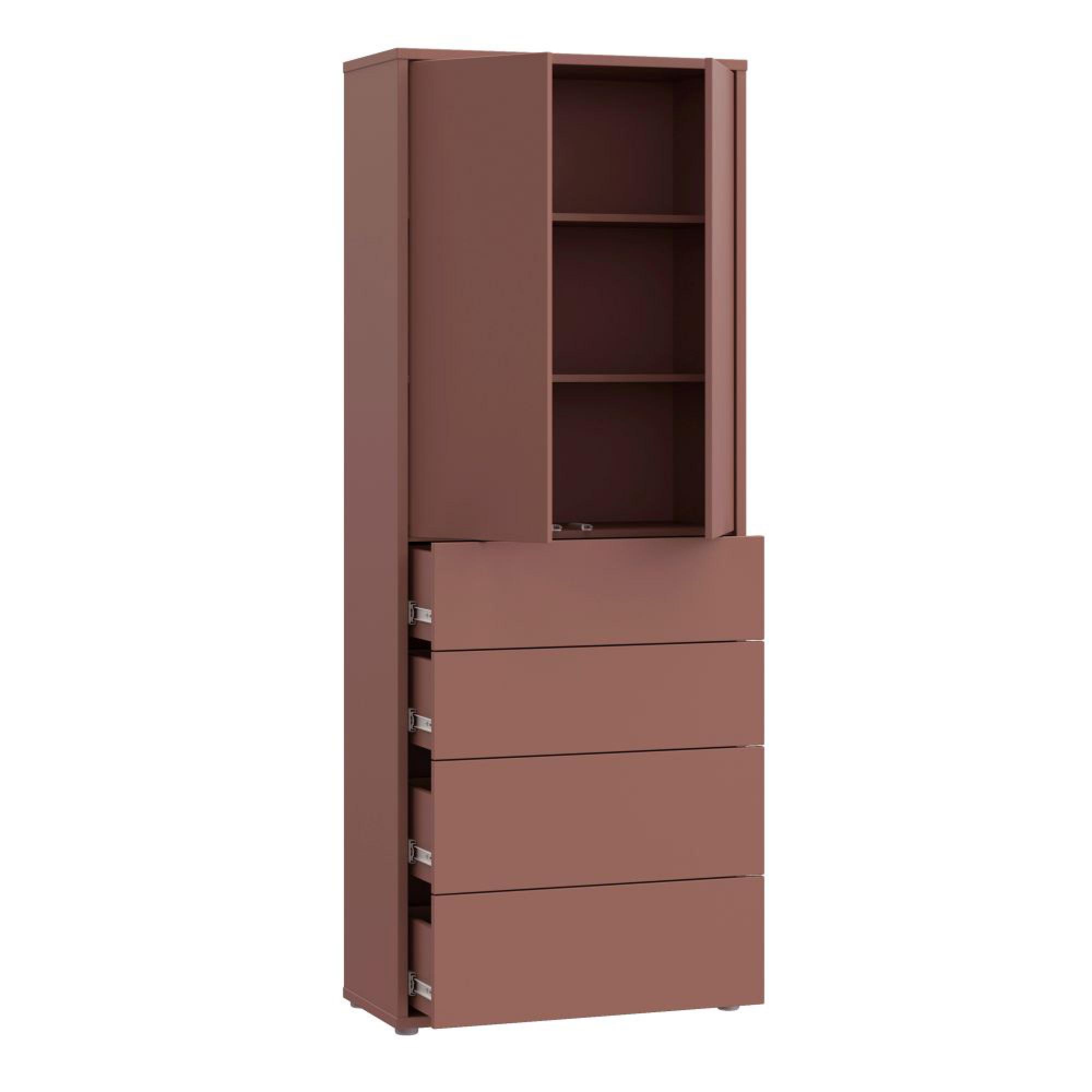 Alice Springs Storage Cabinet - 2 Door - 4 Drawer - Tall - Terracotta