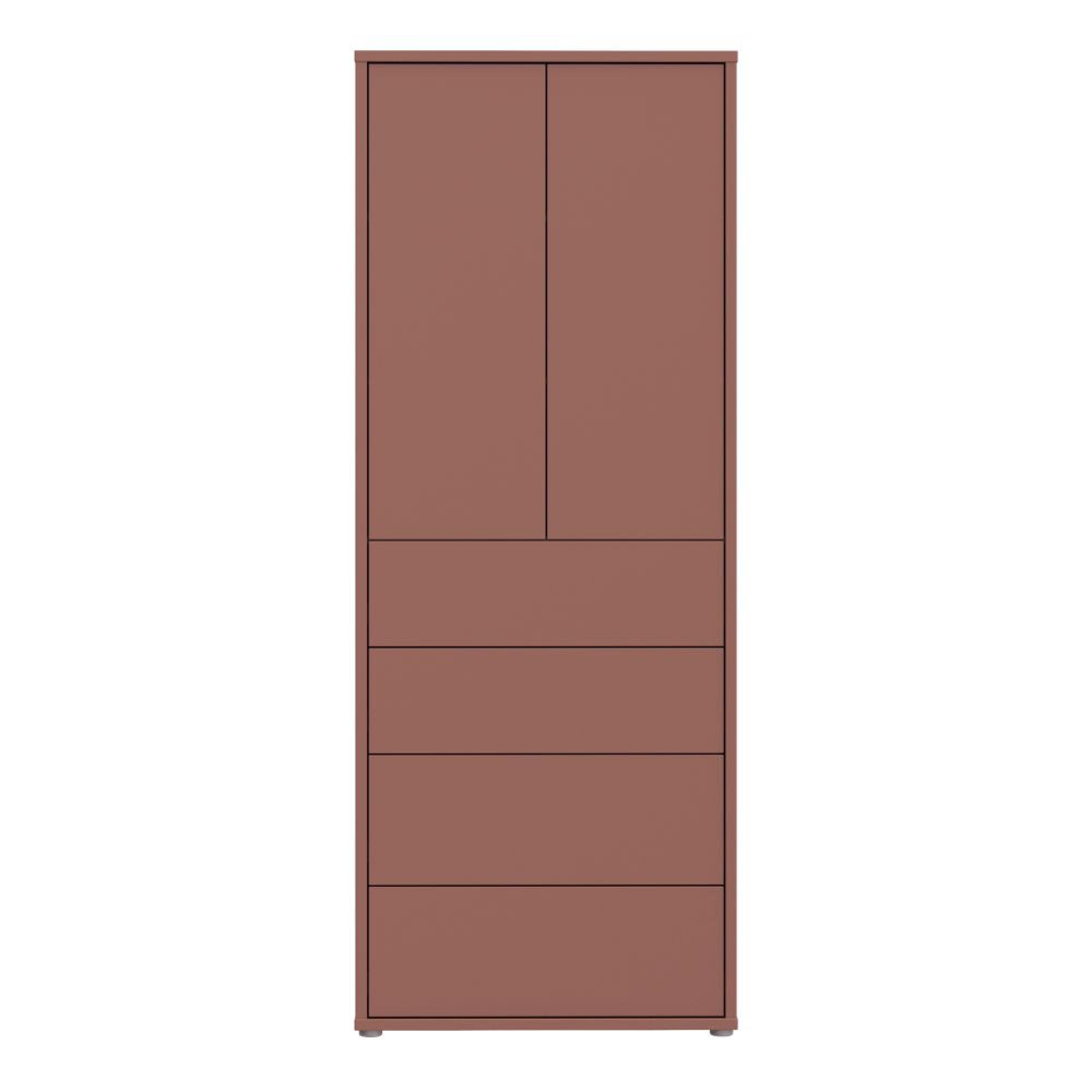 Alice Springs Storage Cabinet - 2 Door - 4 Drawer - Tall - Terracotta