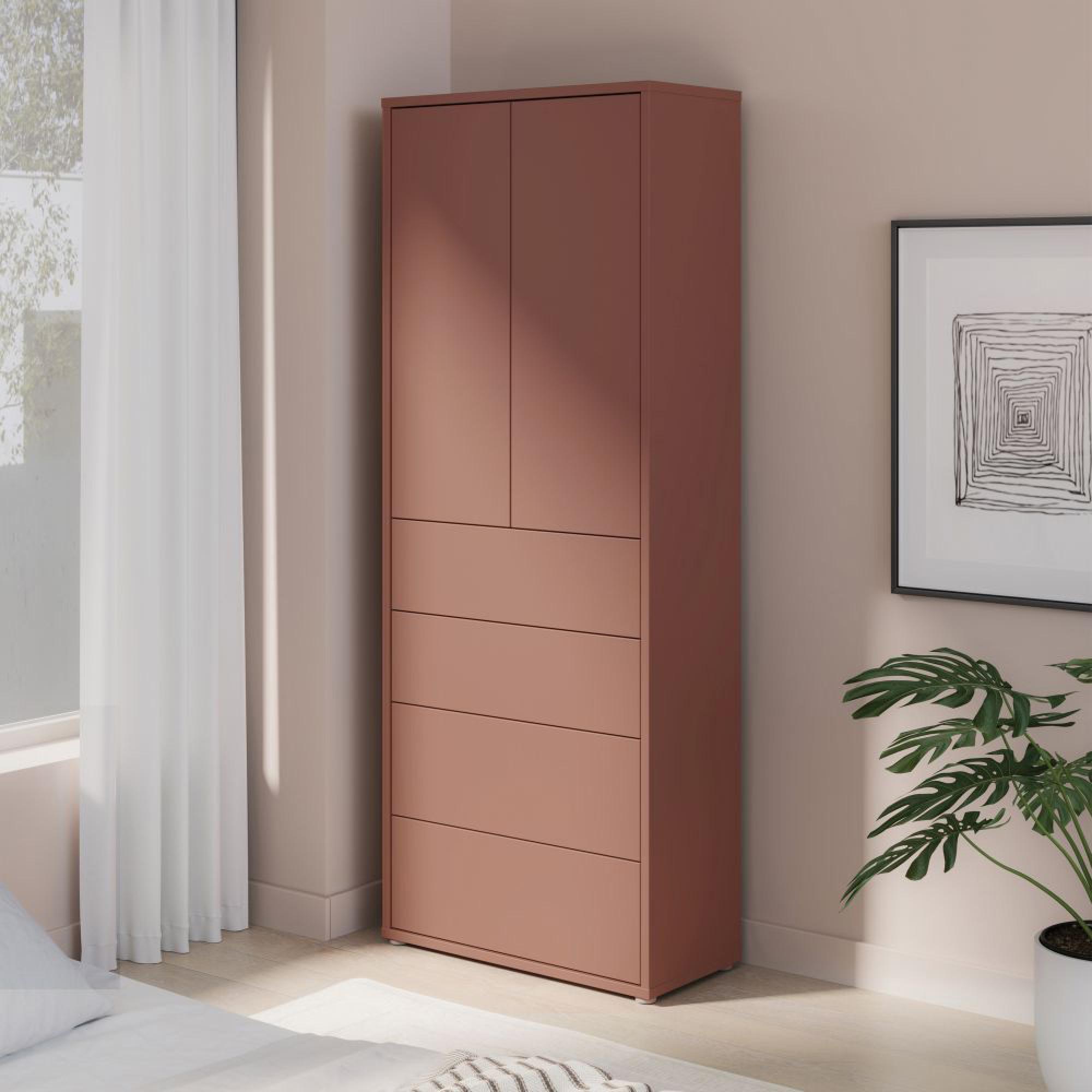 Alice Springs Storage Cabinet - 2 Door - 4 Drawer - Tall - Terracotta