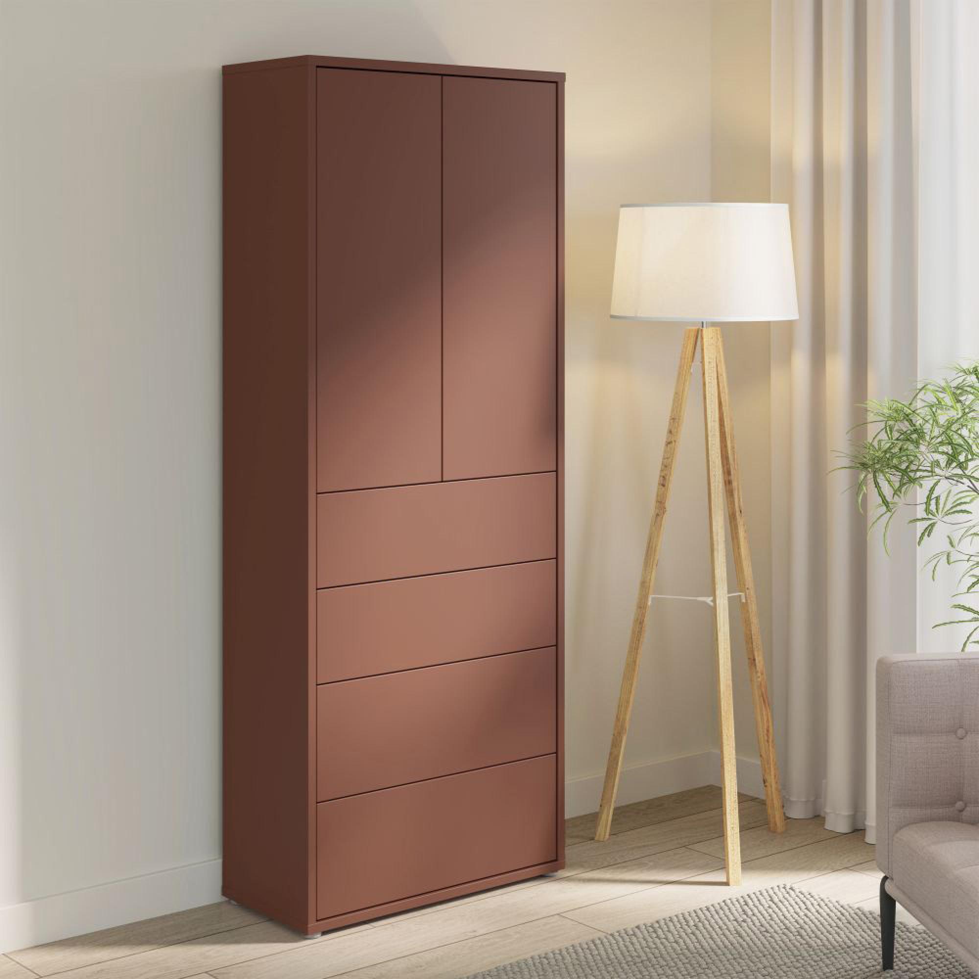 Alice Springs Storage Cabinet - 2 Door - 4 Drawer - Tall - Terracotta