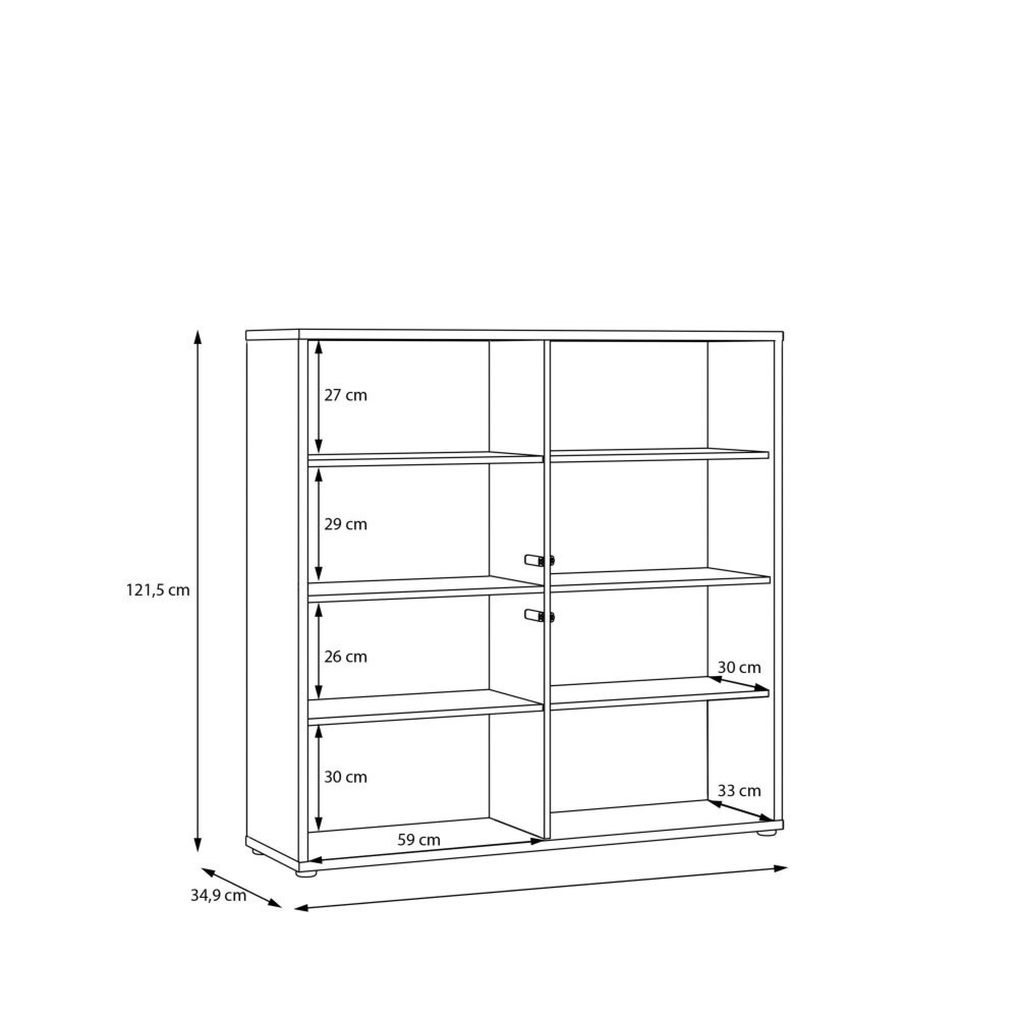 Alice Springs Storage Cabinet - 4 Door - Large - Elegancia Oak