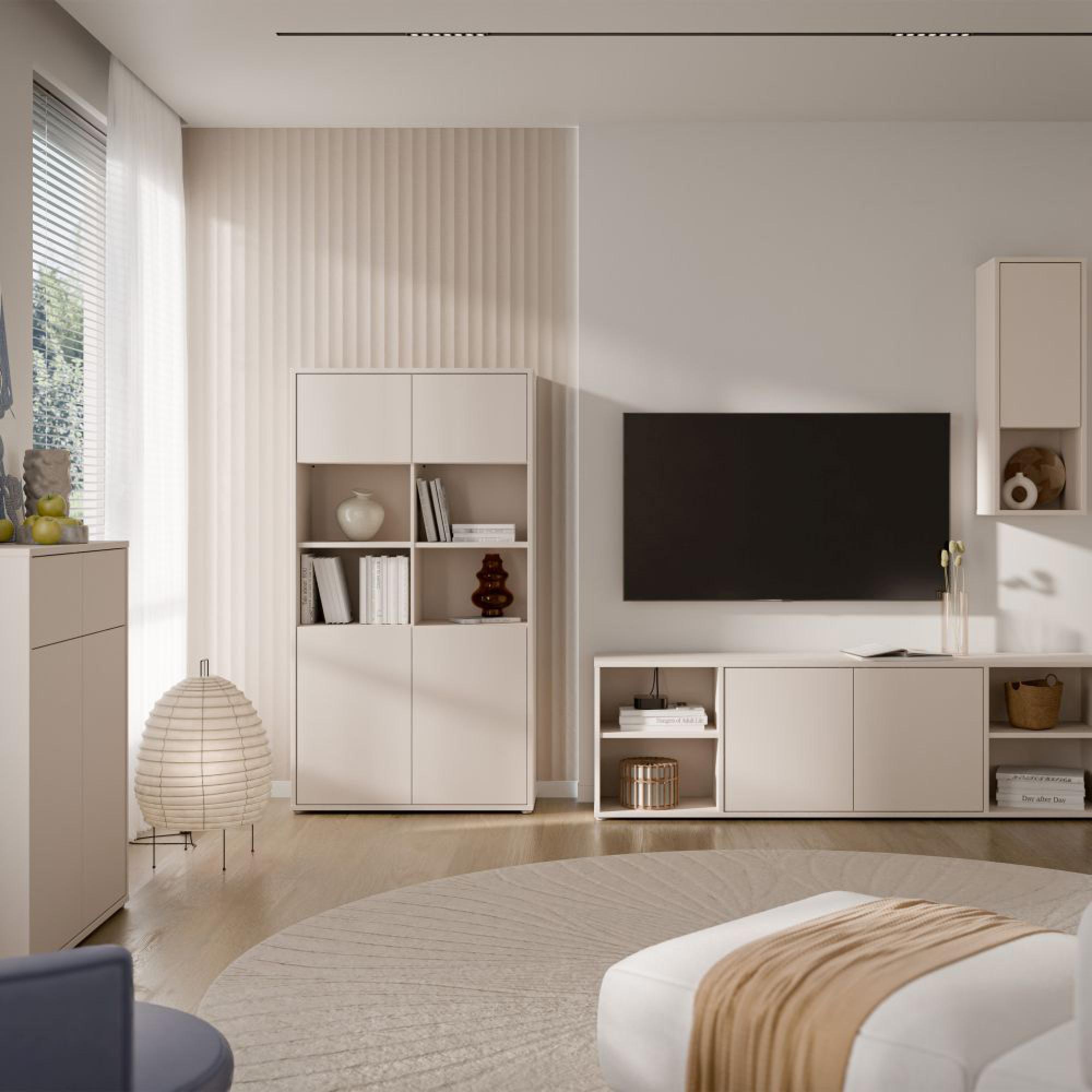 Alice Springs Storage Cabinet - 4 Door - Wide - Sand