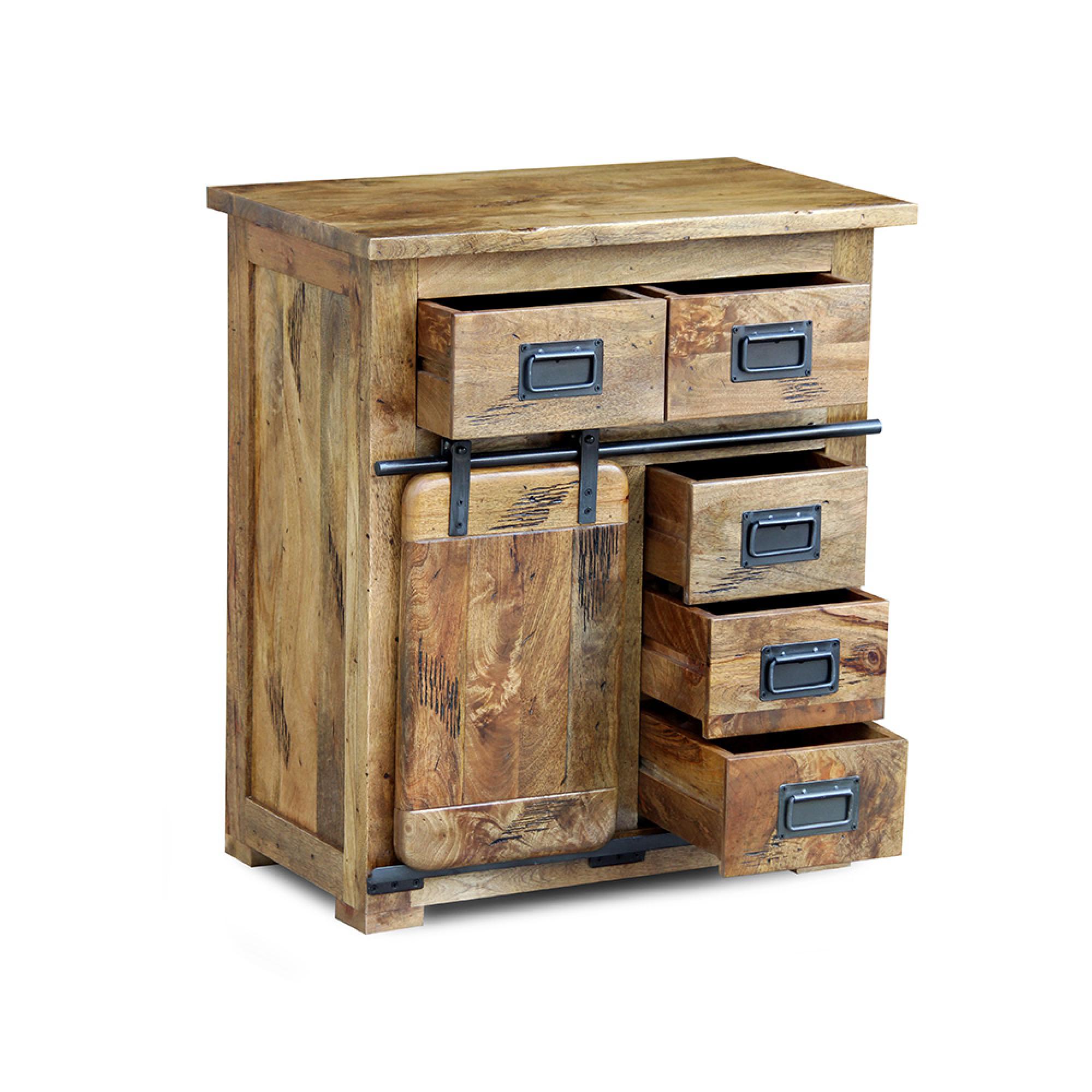 Raipur Works Hall Cabinet - Industrial Style Wooden