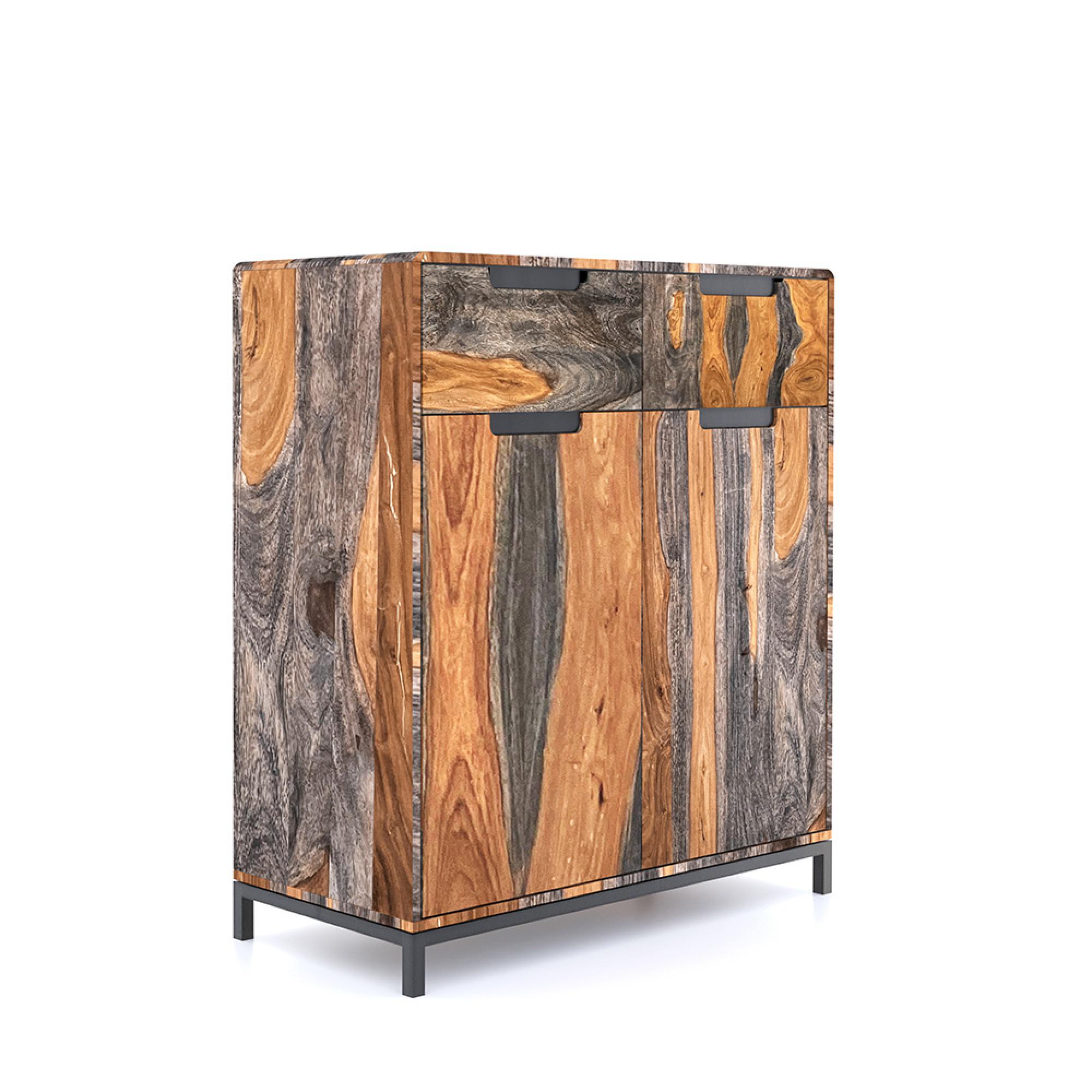 Goa Hall Cabinet - 2 Door - Dark Sheesham Wood