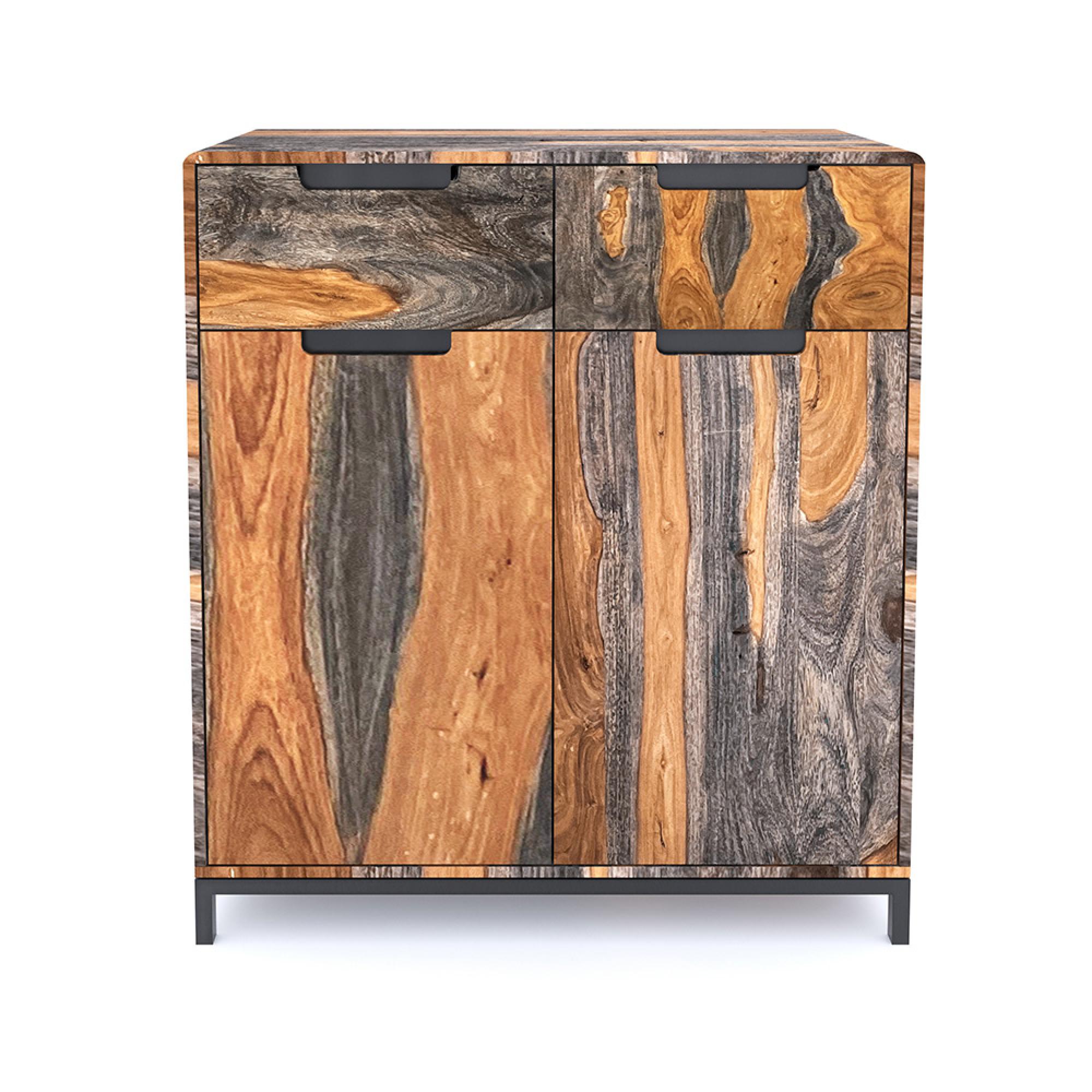 Goa Hall Cabinet - 2 Door - Dark Sheesham Wood