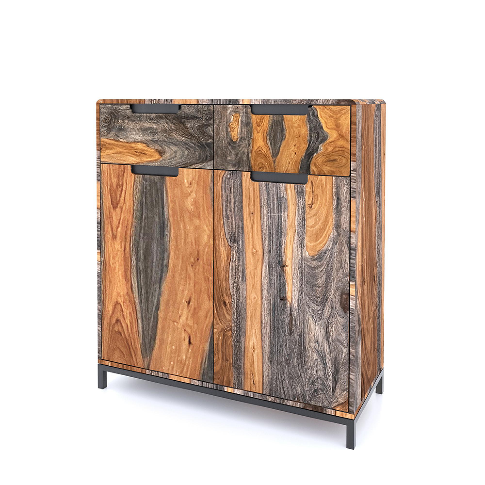 Goa Hall Cabinet - 2 Door - Dark Sheesham Wood