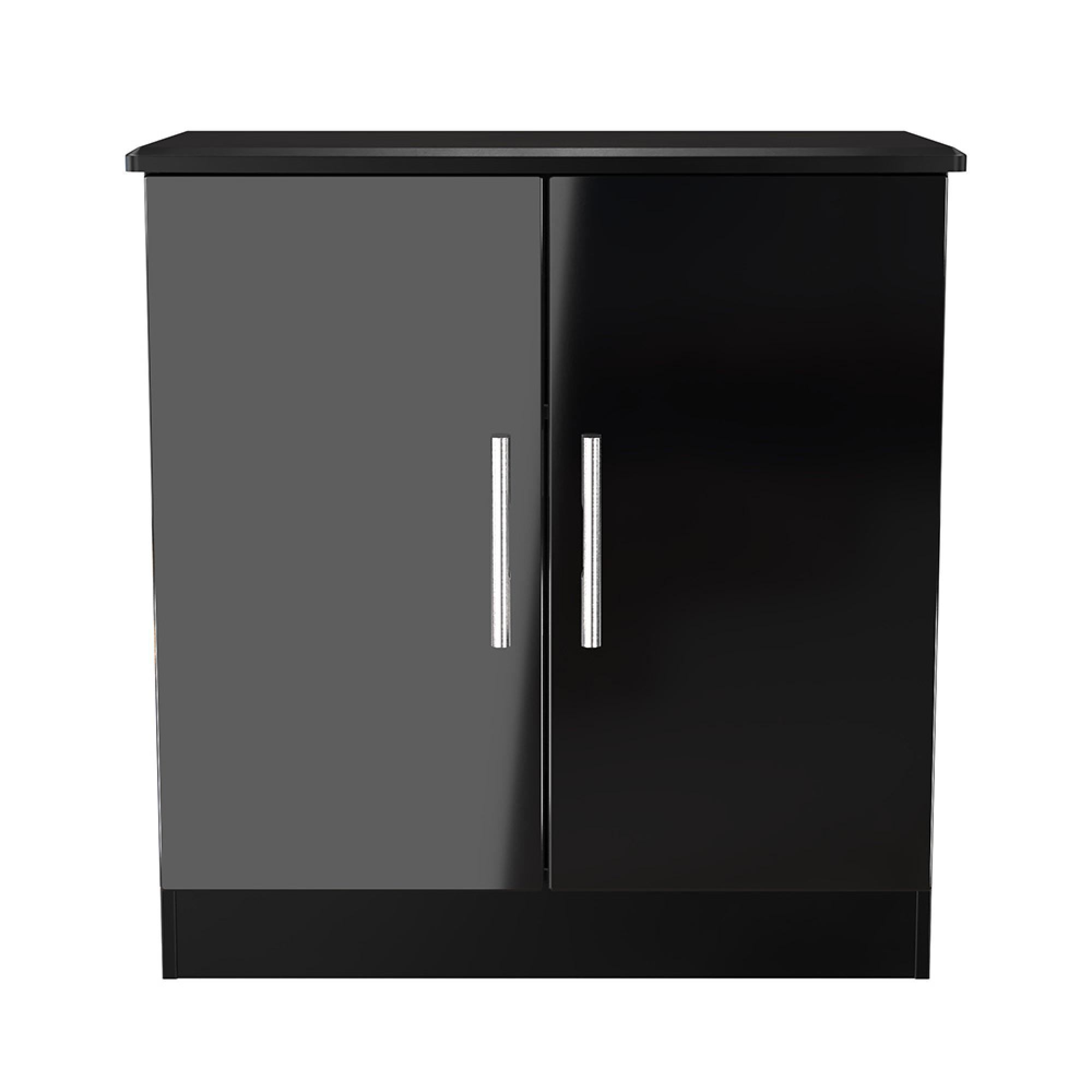 Knightsbridge Hall Cabinet - 2 Door - Black Gloss