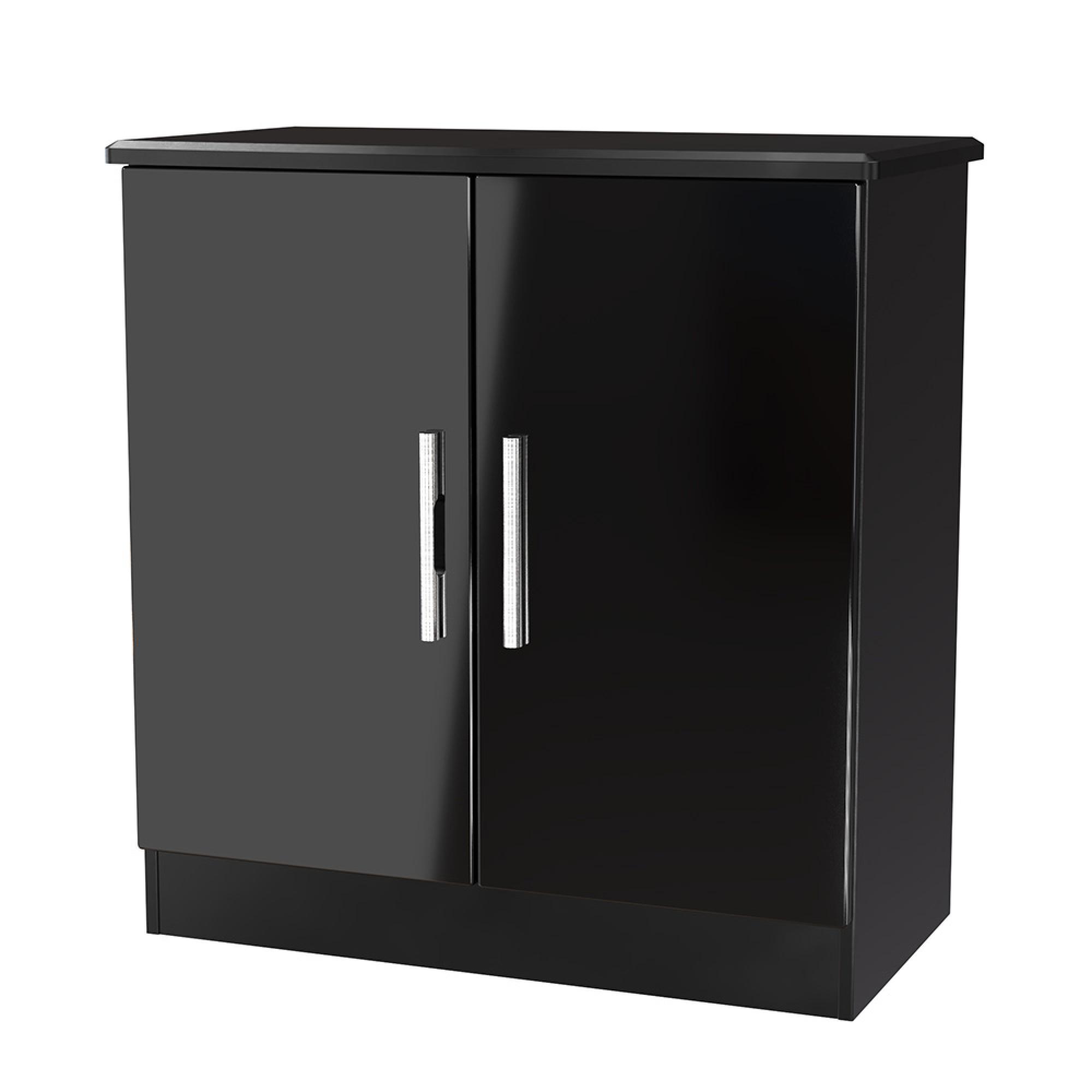 Knightsbridge Hall Cabinet - 2 Door - Black Gloss